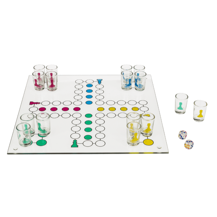 Out of the Blue Sonstiges Ludo - Glas-Trinkspiel - 31 x 31 cm