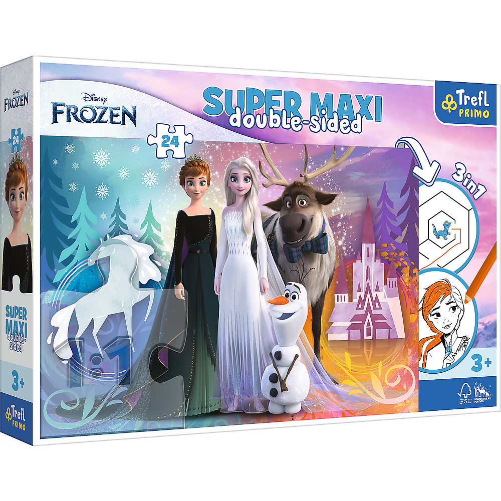 Trefl Puzzles Disney Frozen 2 - Primo Super Maxi Puzzle 24 Teile und Malvorlage