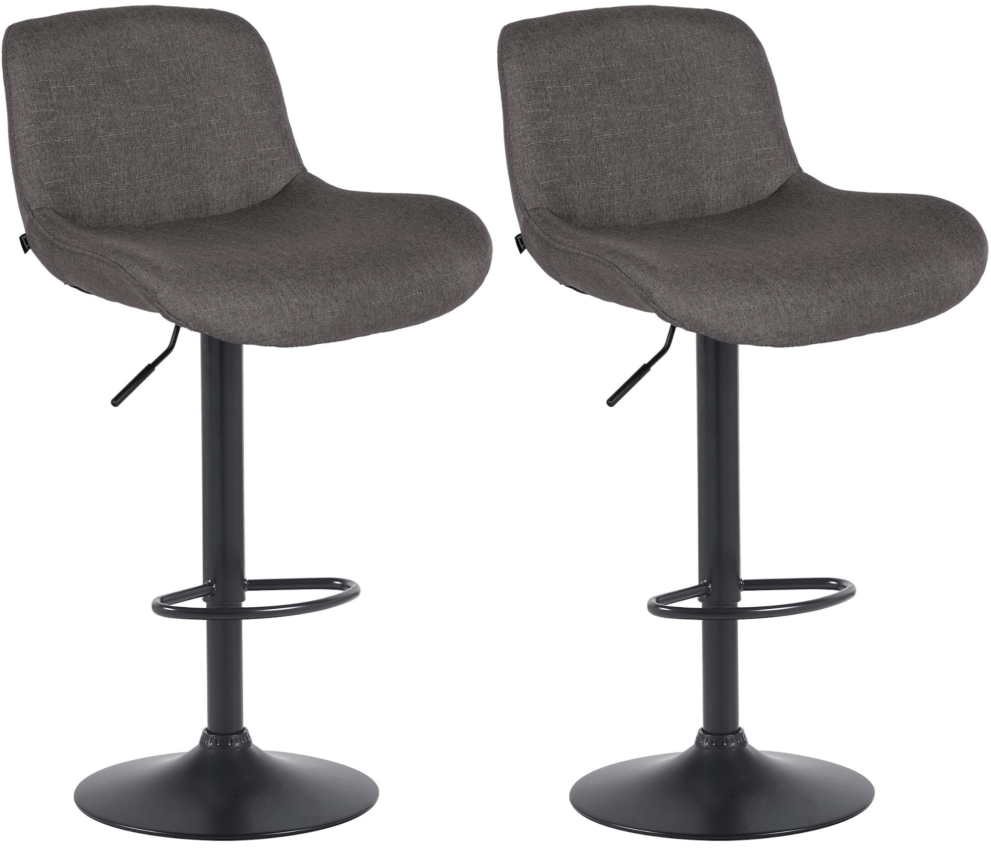 2er Set Barhocker Solon Schwarz Stoff