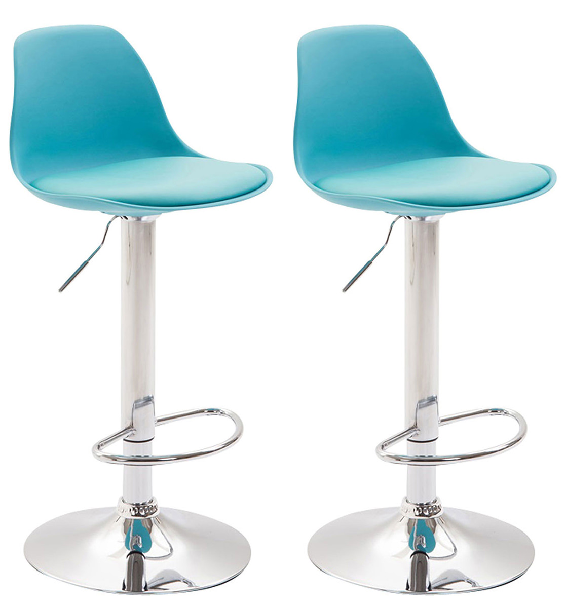 2er Set Barhocker Kiel Kunststoff chrom