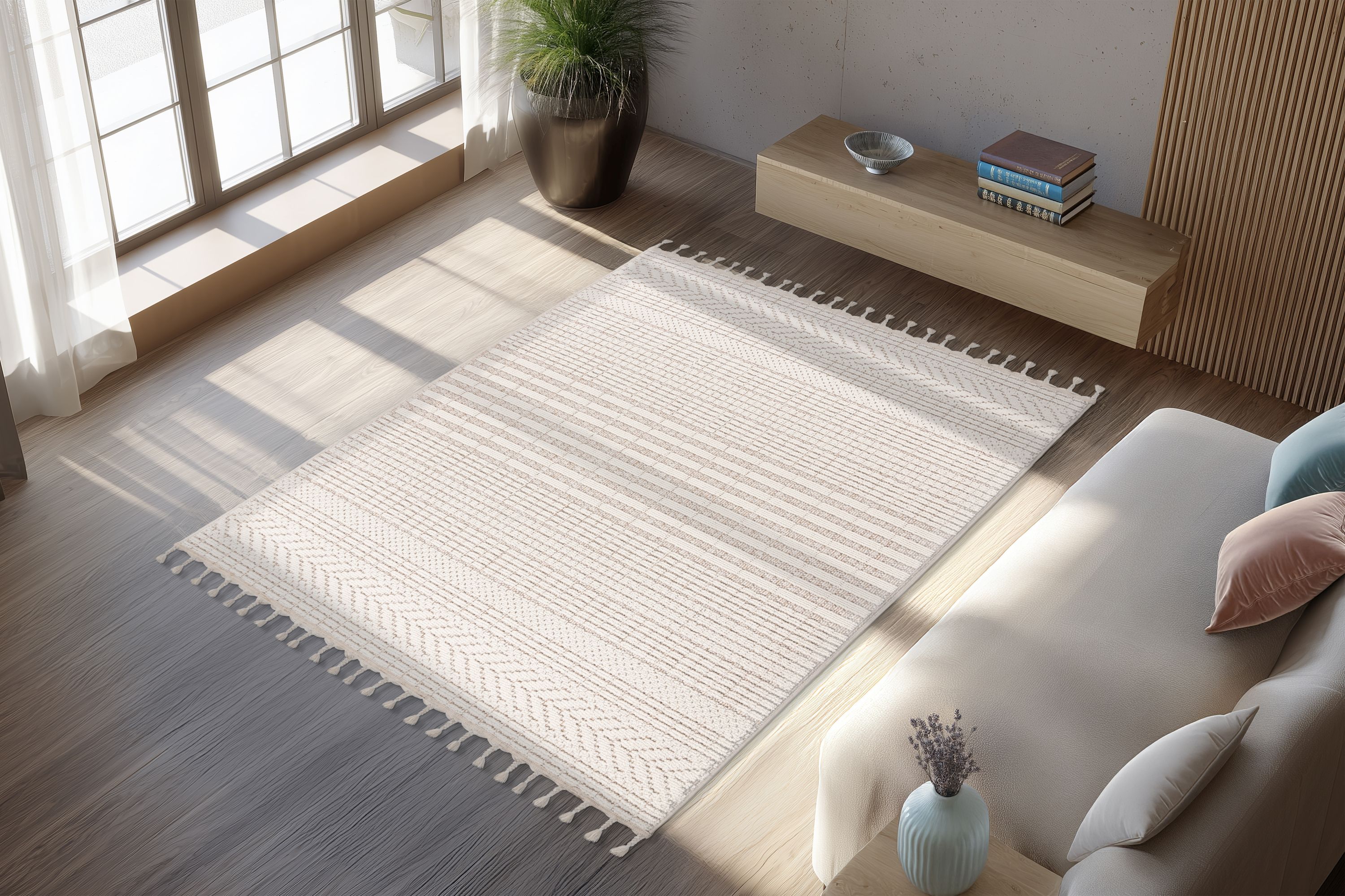 Teppich Reef 125 Elfenbein 80 x 150 cm