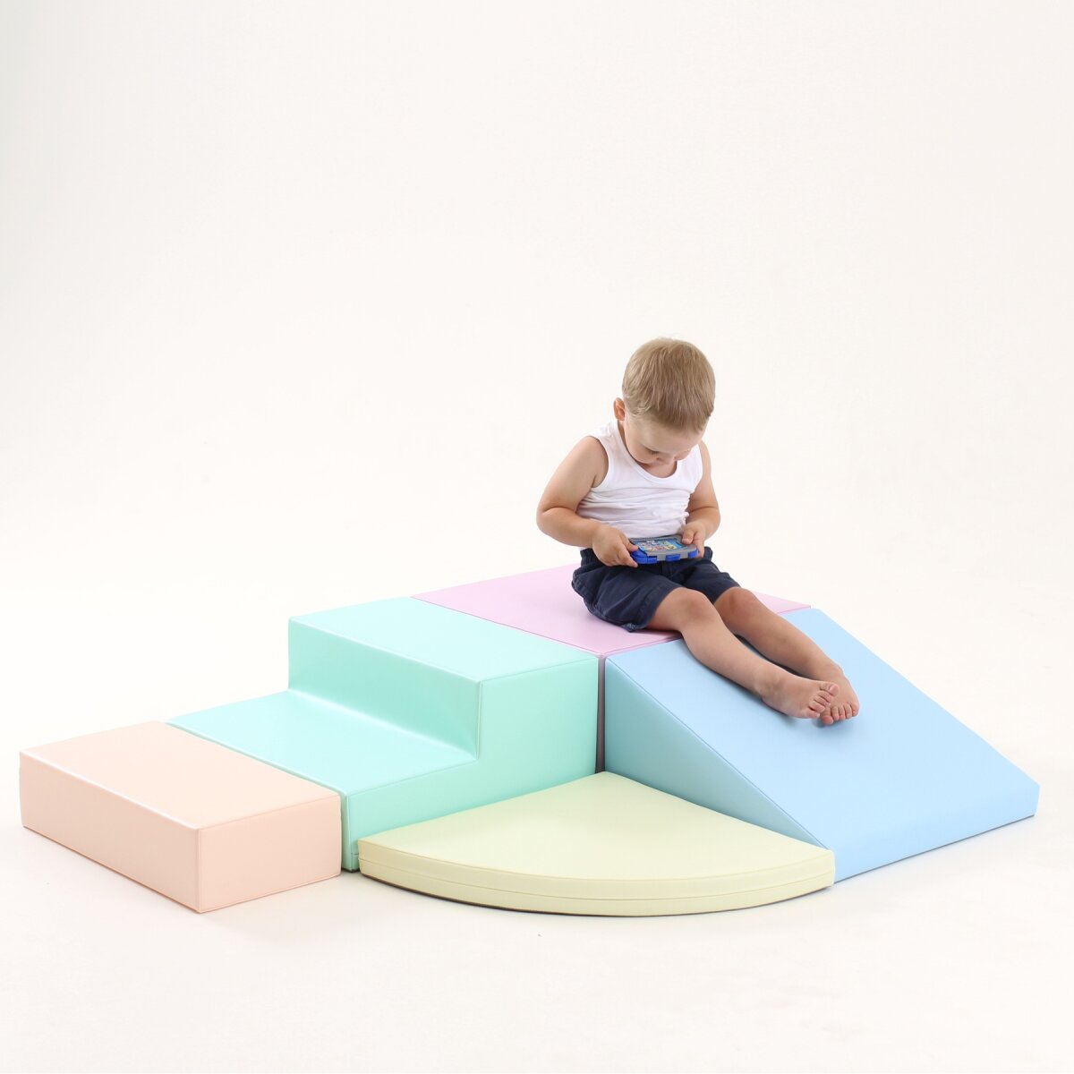 IGLU Großes Party Set aus mehreren bunten Schaumstoff-Spielmodulen - Helles Pastell - mit Rampe, Rutsche und Ballbecken,für Kinder