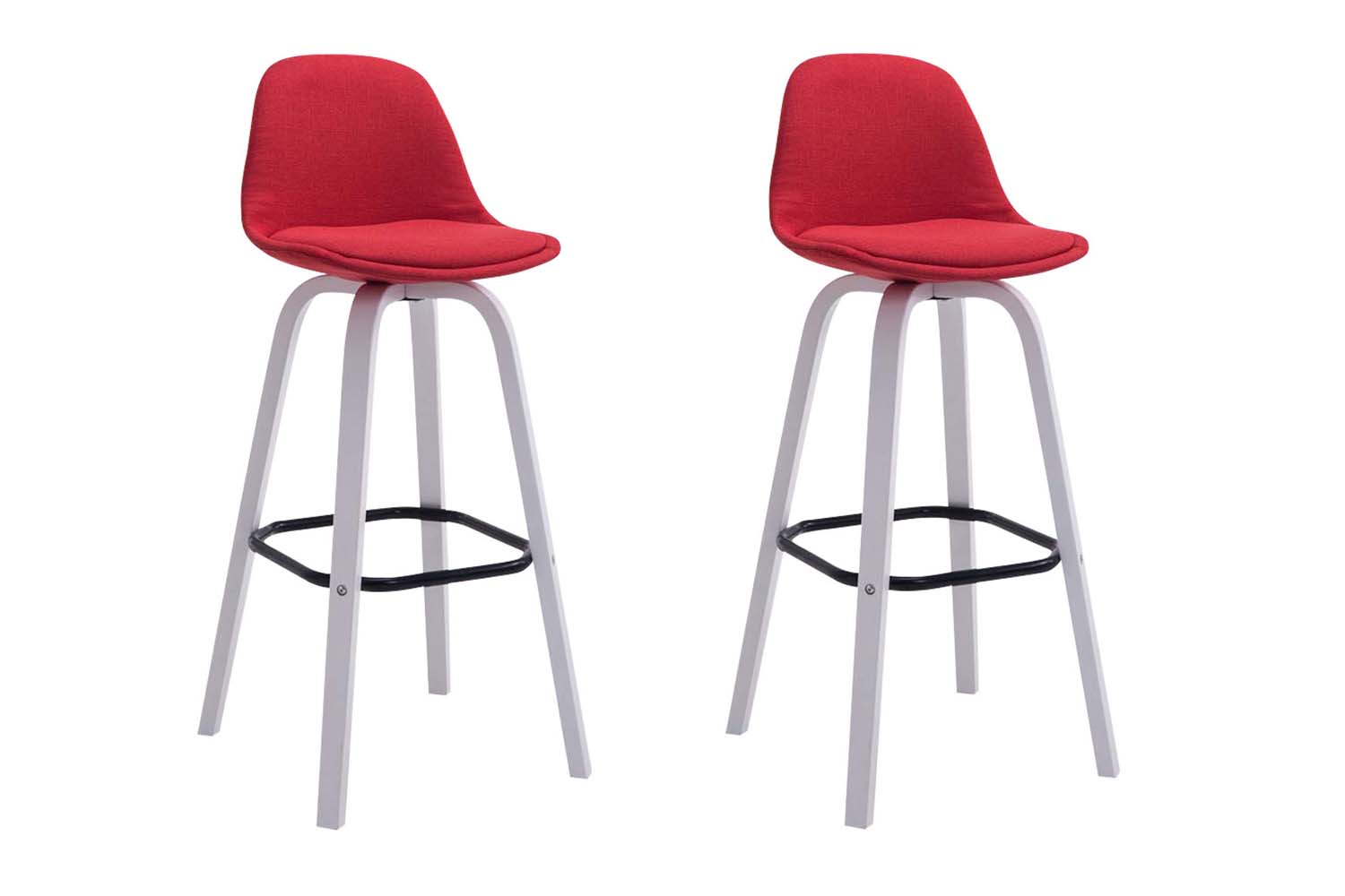 2er Set Barhocker Avika Stoff weiß