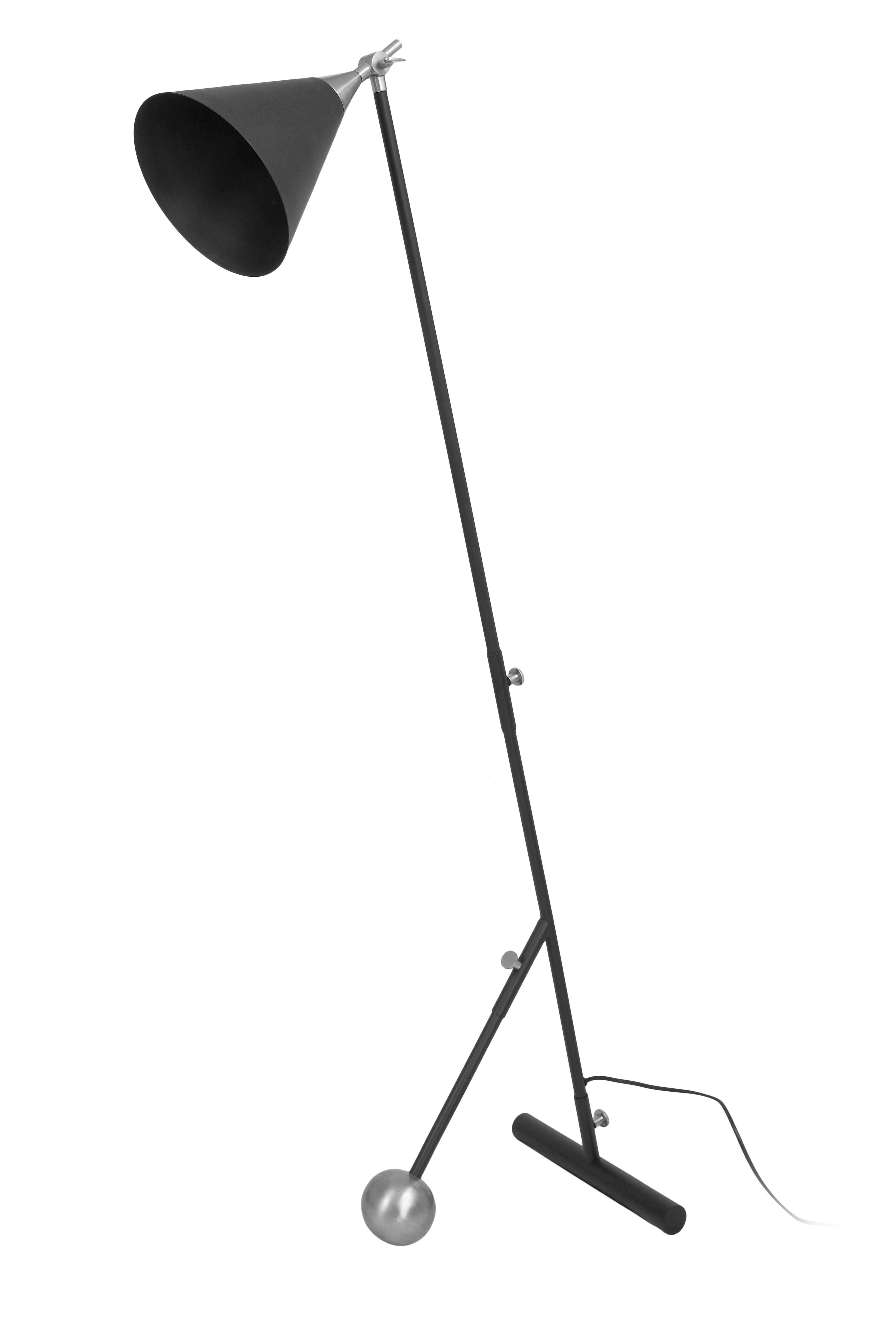Leuchten Stehlampe Celeste 225 Schwarz / Silber