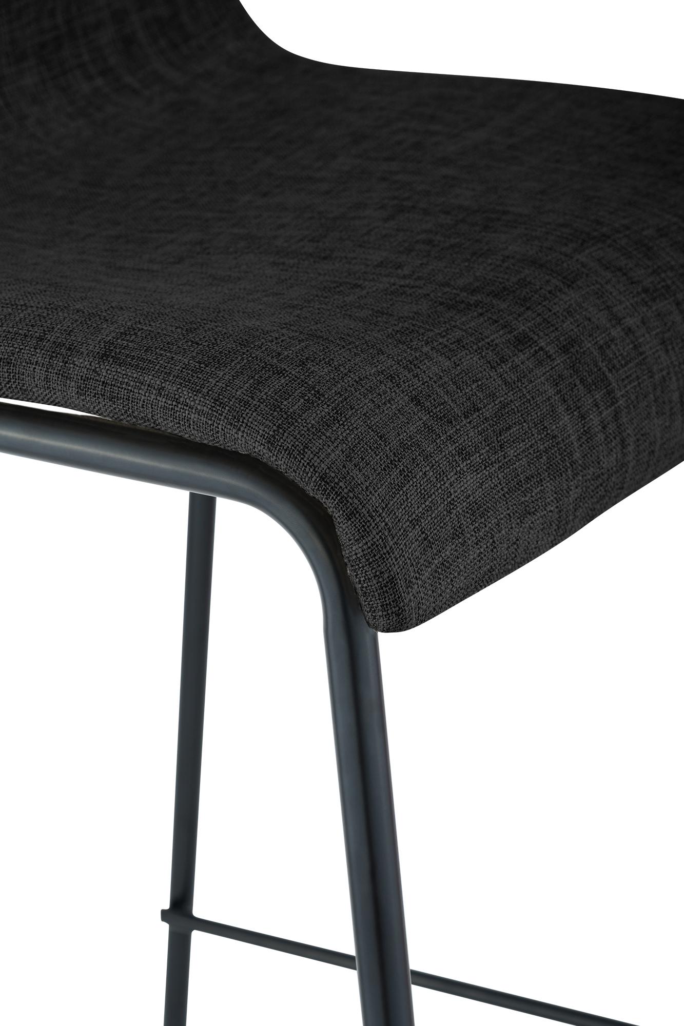 Barhocker Hoover Stoff 4-Fuß Gestell schwarz