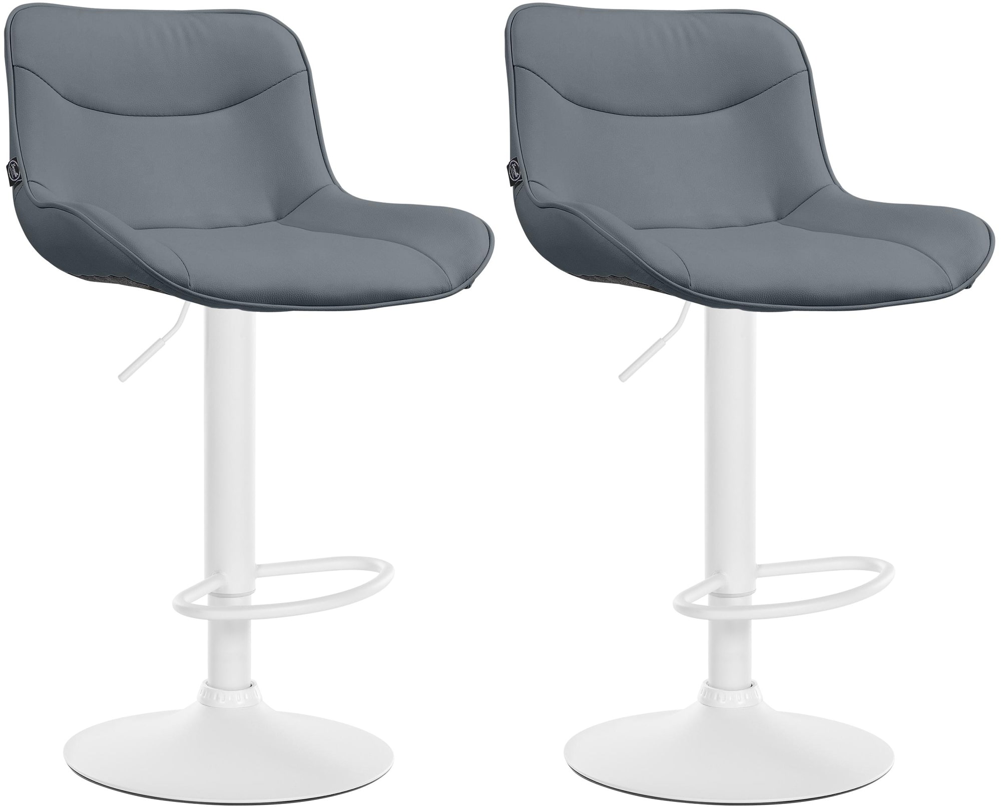 2er Set Barhocker Vonore Kunstleder weiß