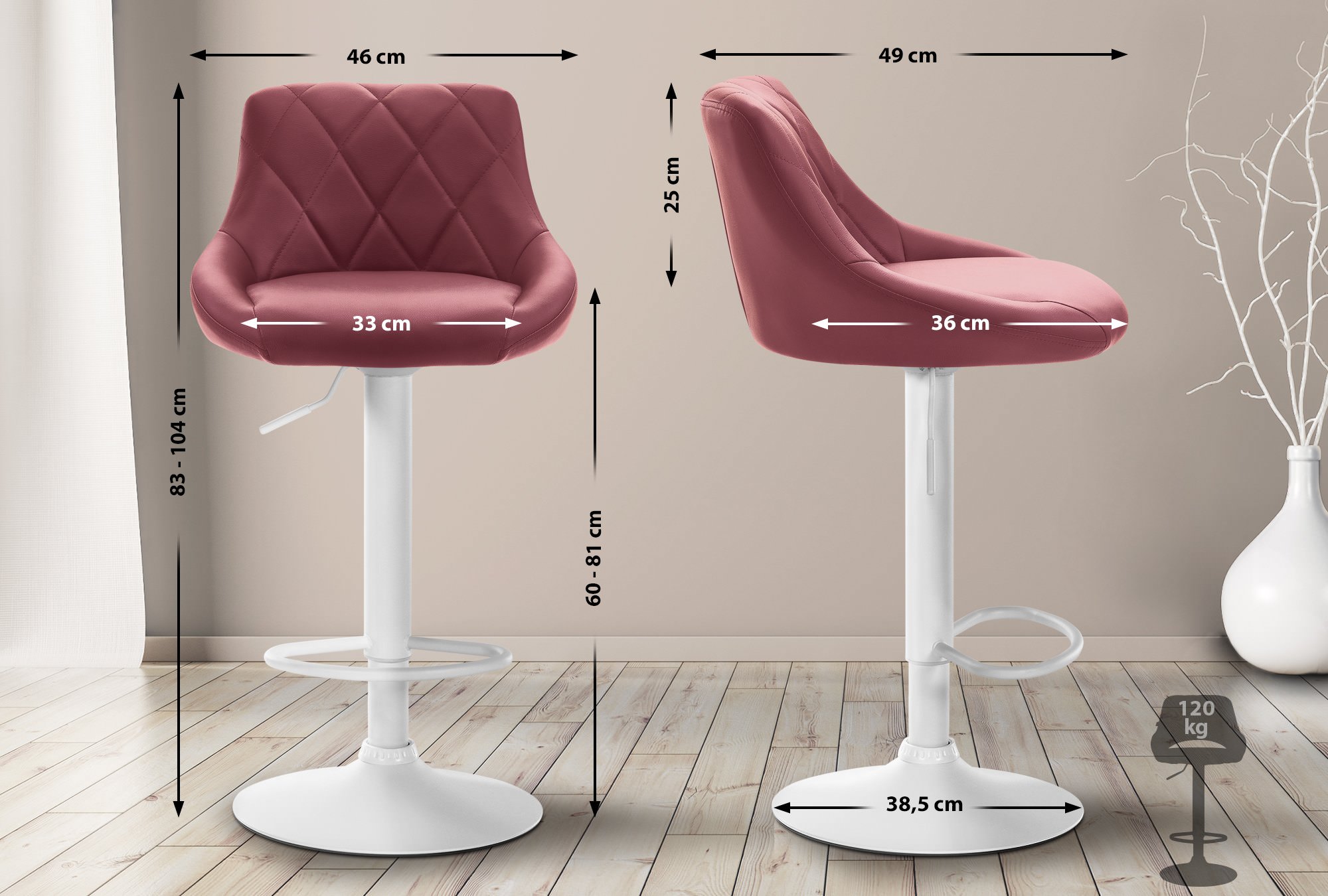 Barhocker Lazio Kunstleder weiß