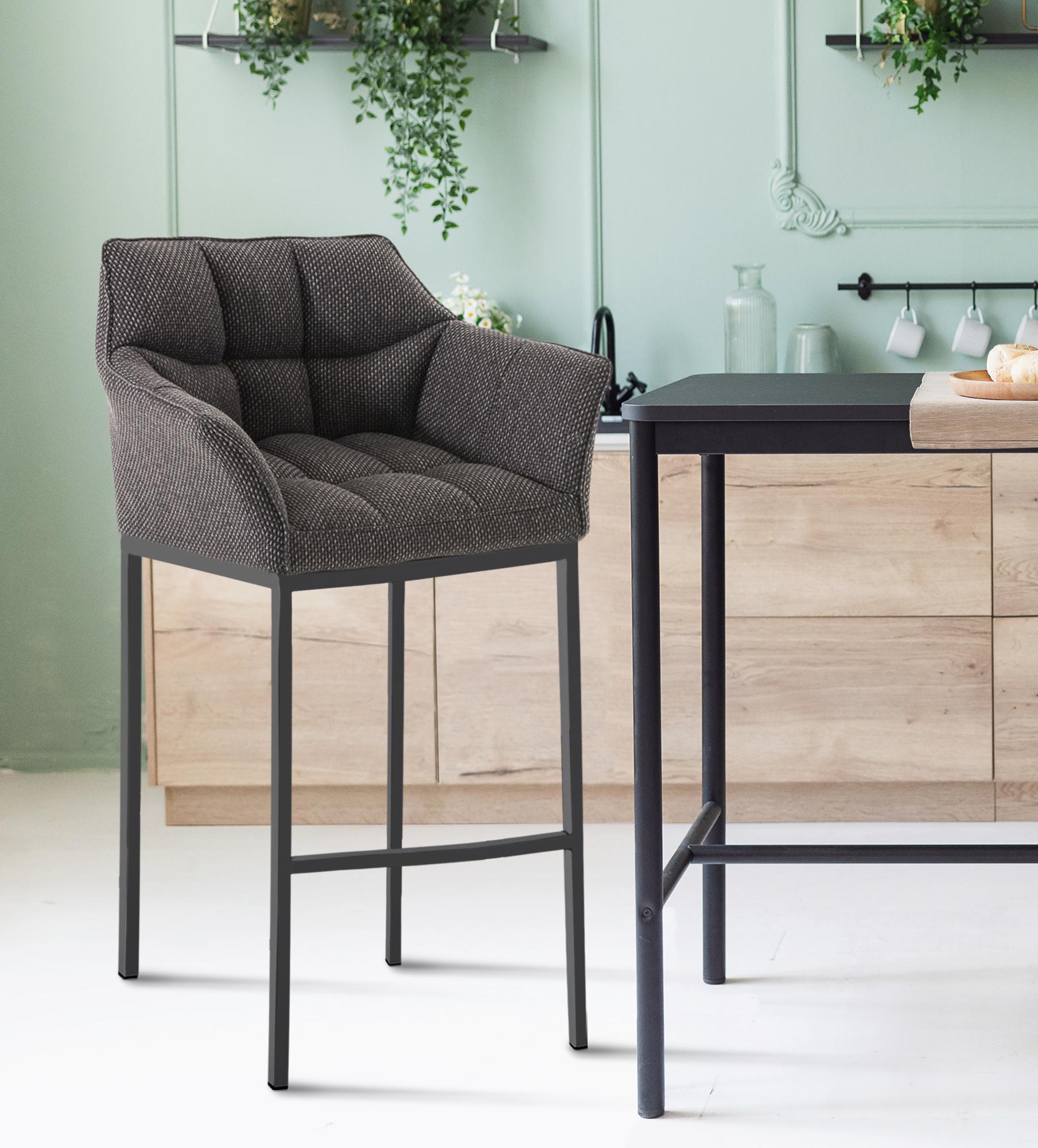 Barhocker Damaso B Stoff mit 4-Fuß Gestell