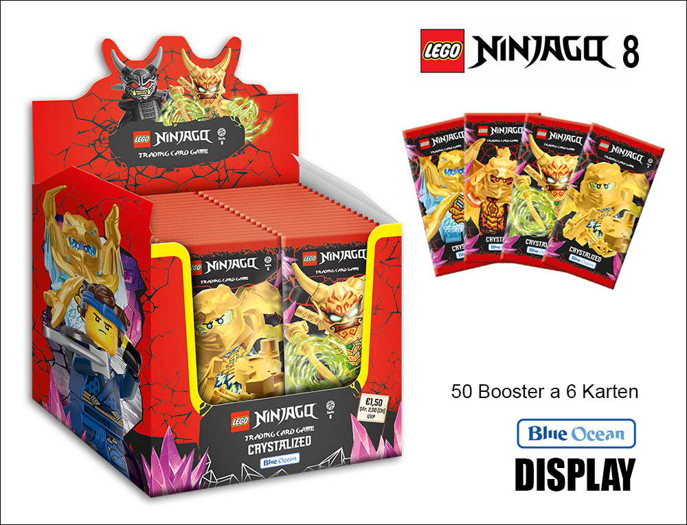 Blue Ocean Verschiedene Lizenzen LEGO NINJAGO Trading Cards Serie 8 Next Level – 50er DISPLAY