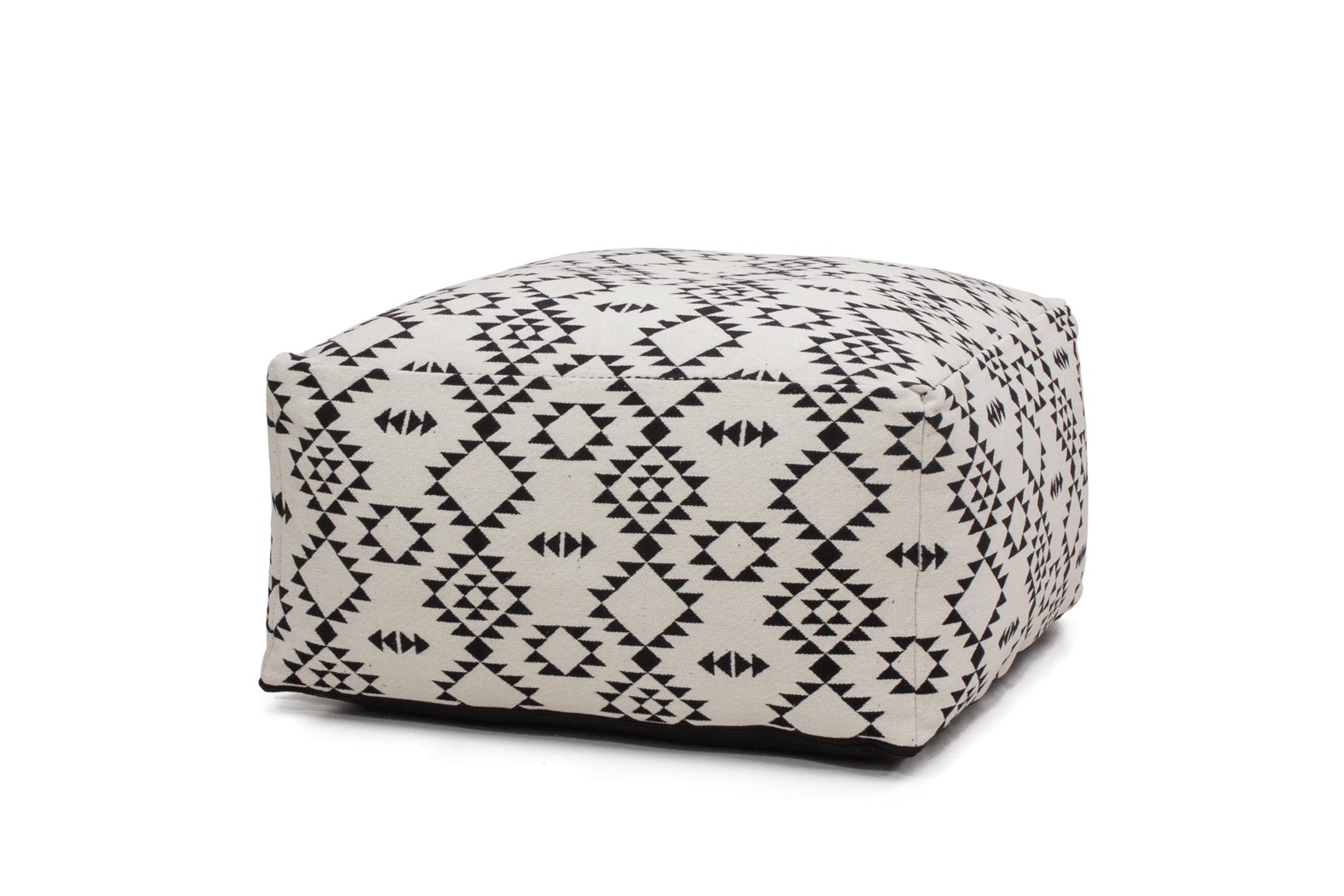 Pouf Unwind Pouf & Cushion Set 160 Weiß / Schwarz 80cm x 80cm