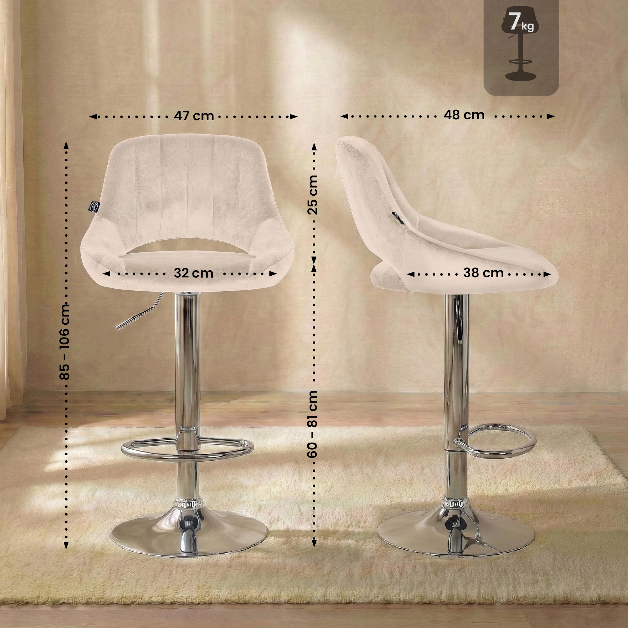 Barhocker Milet Samt chrom