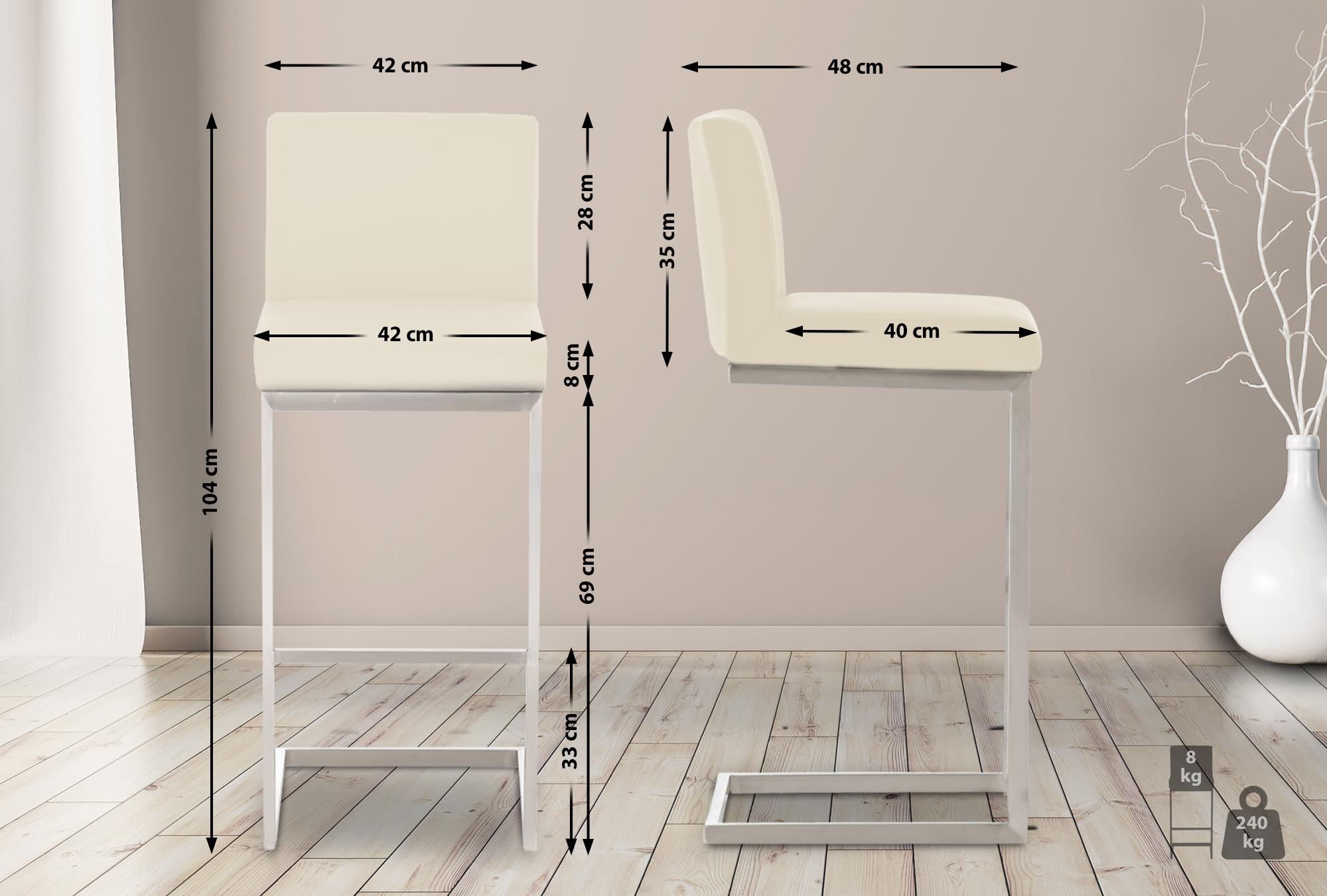 2er Set Barhocker Paros Kunstleder
