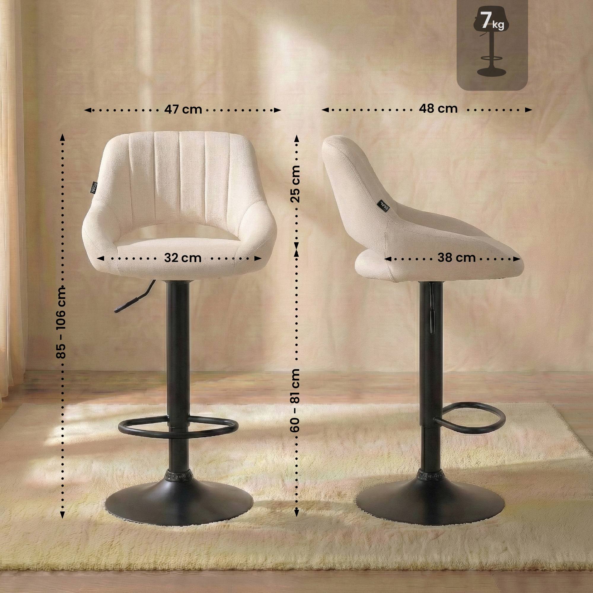 Barhocker Milet Stoff schwarz