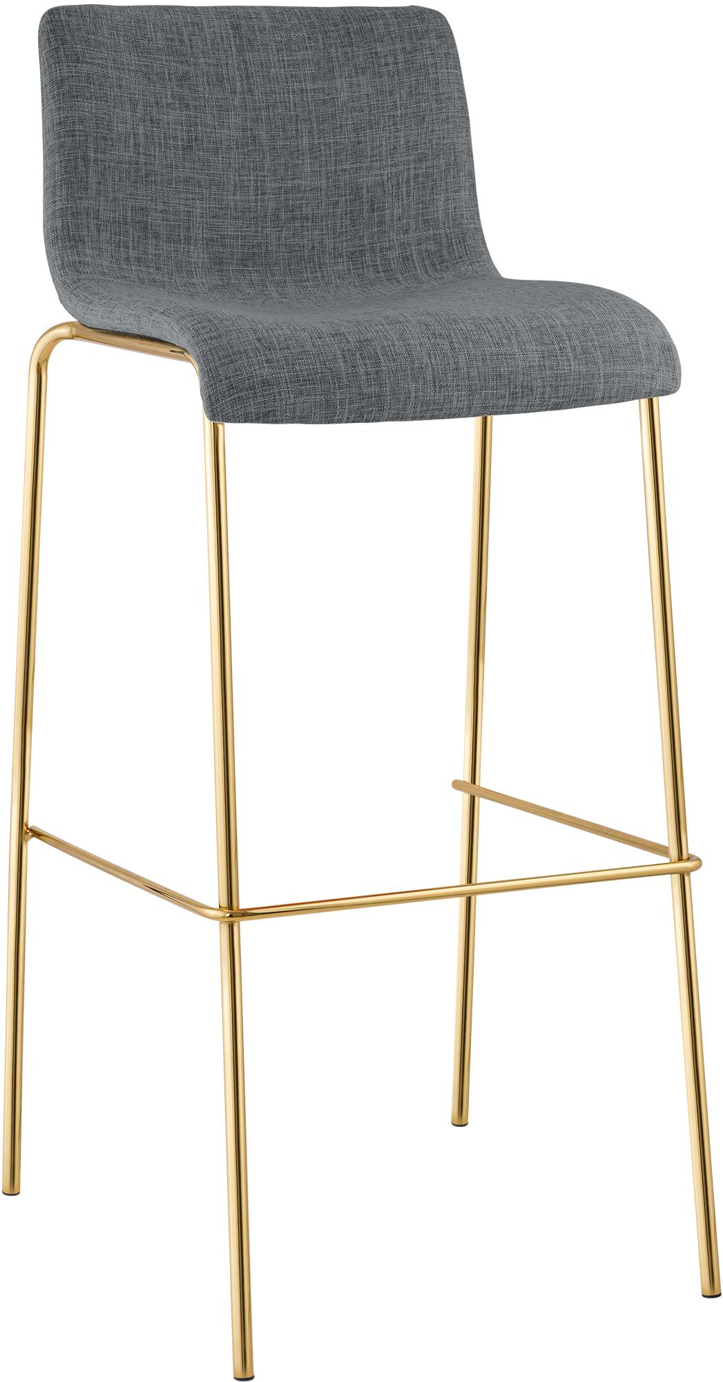 Barhocker Hoover Stoff 4-Fuß Gold