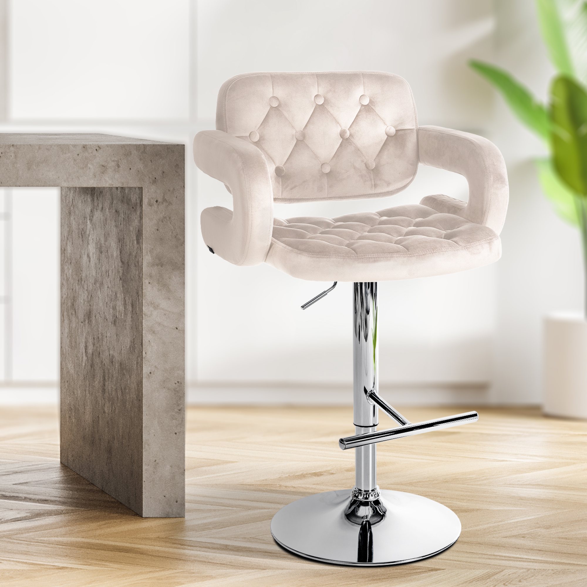 Barhocker Dublin Samt chrom