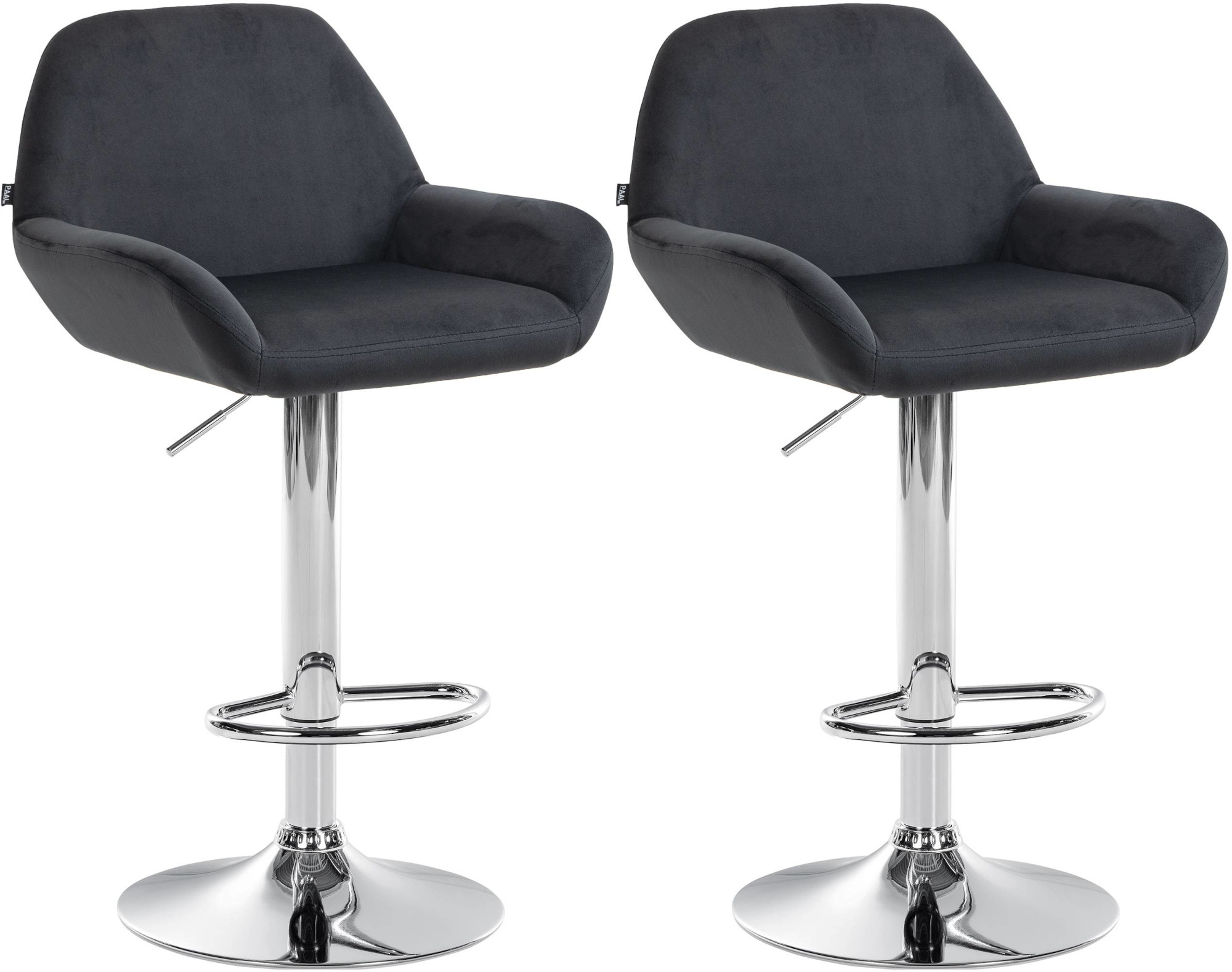2er Set Barhocker Braga Samt chrom