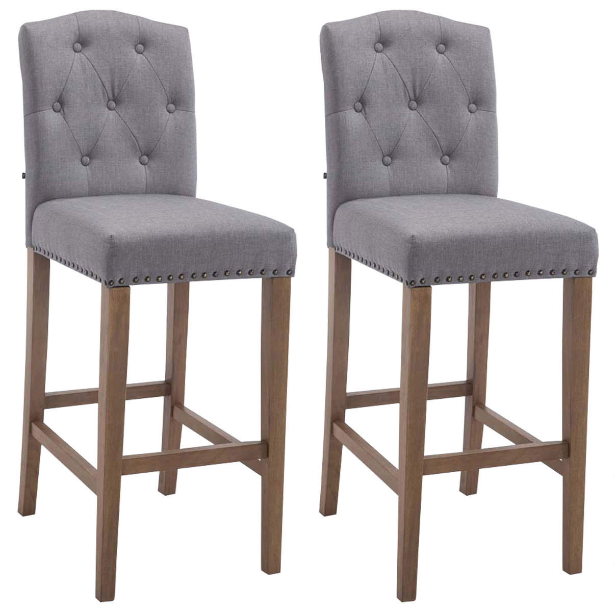2er Set Barhocker Louise Stoff antik-hell