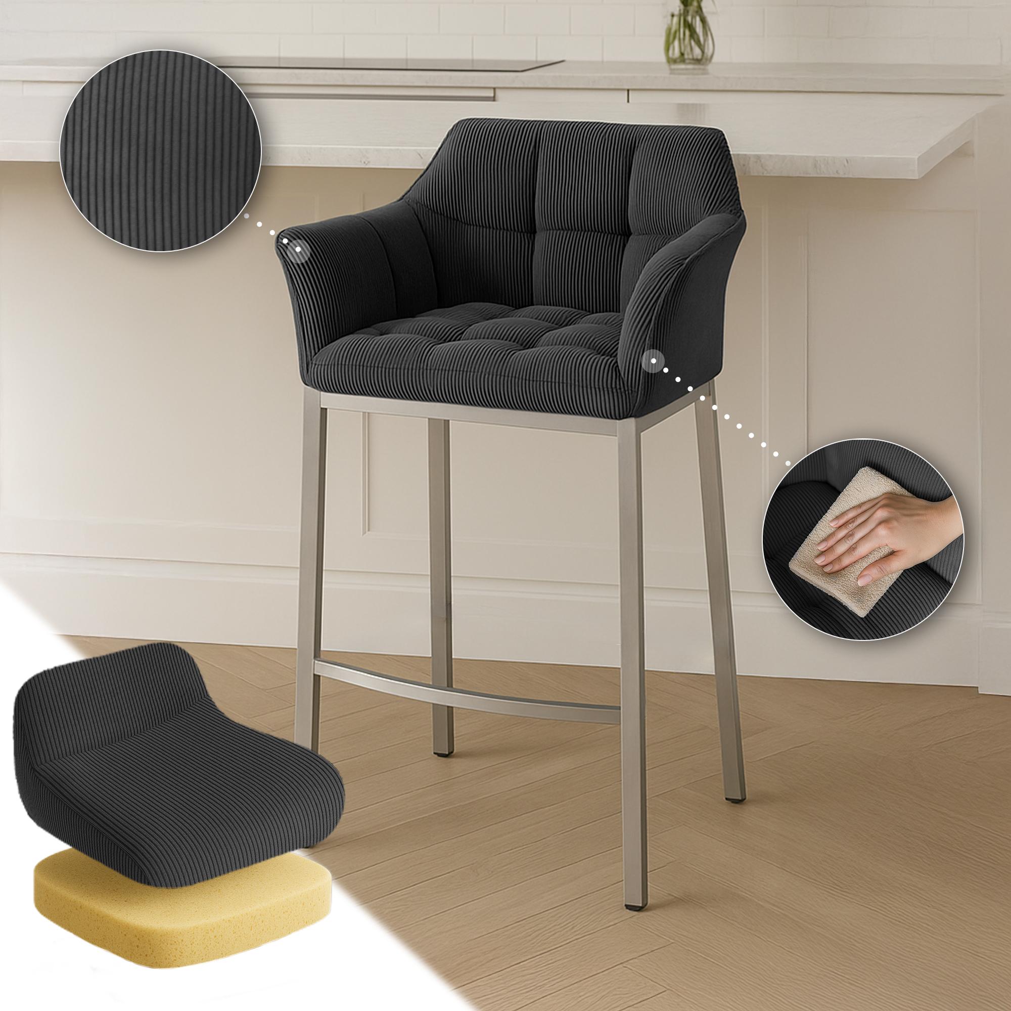 Barhocker Damaso E Cord mit 4-Fuß Gestell