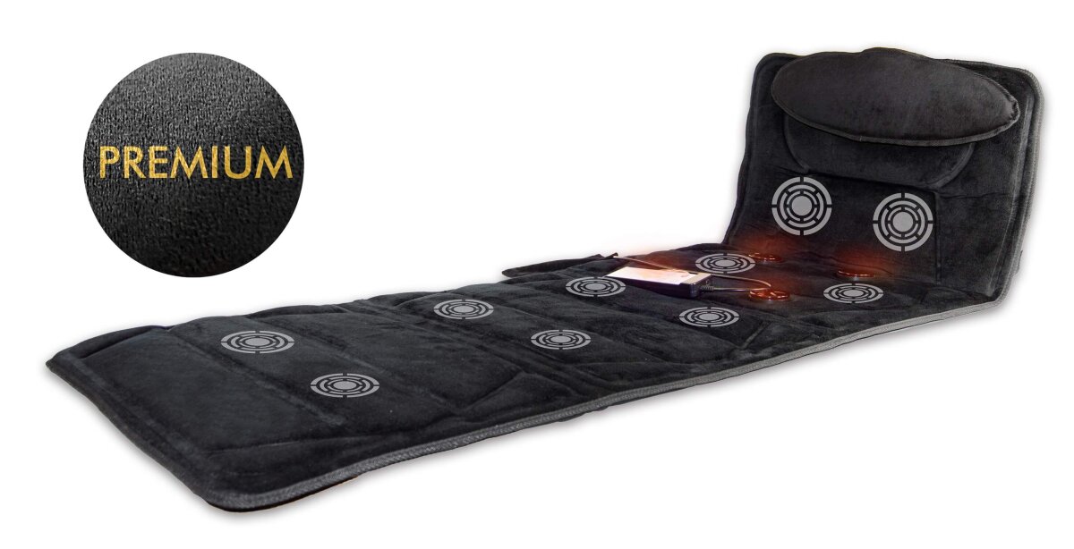 Jocca Infrarot-Wärmematte mit Vibrations-Massage – 10 Motoren, 5 Programme, 3 Intensitäten, sanfte Ganzkörper-Stimulation, faltbar