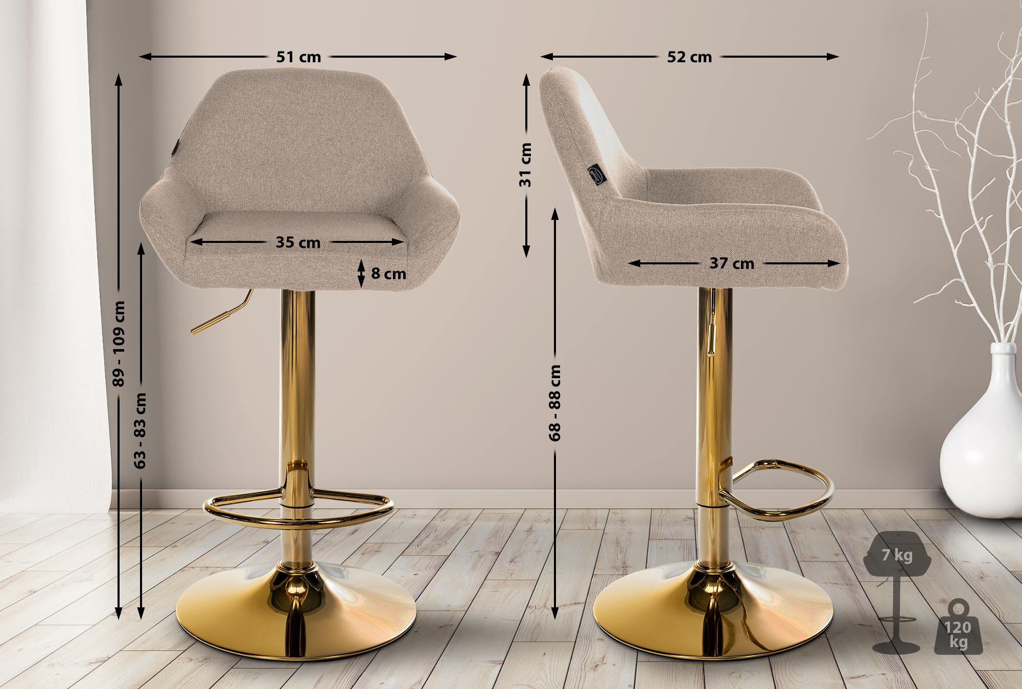 Barhocker Braga Gold Stoff