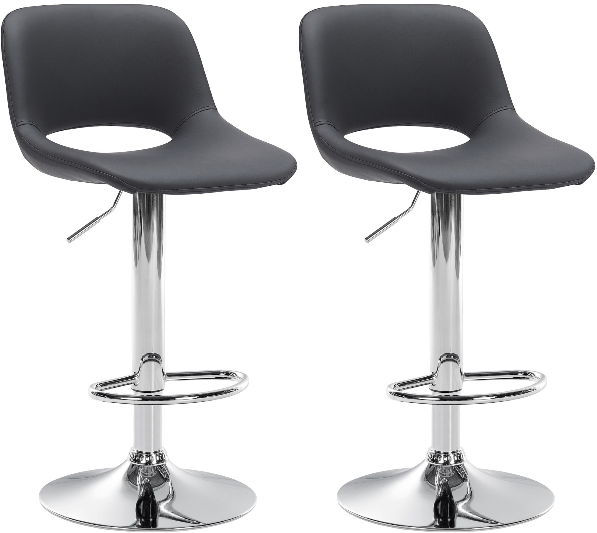 2er Set Barhocker Camden Kunstleder chrom