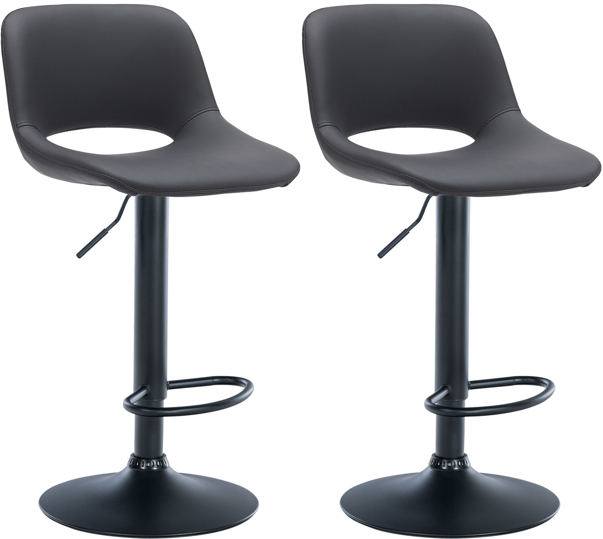 2er Set Barhocker Camden Kunstleder schwarz