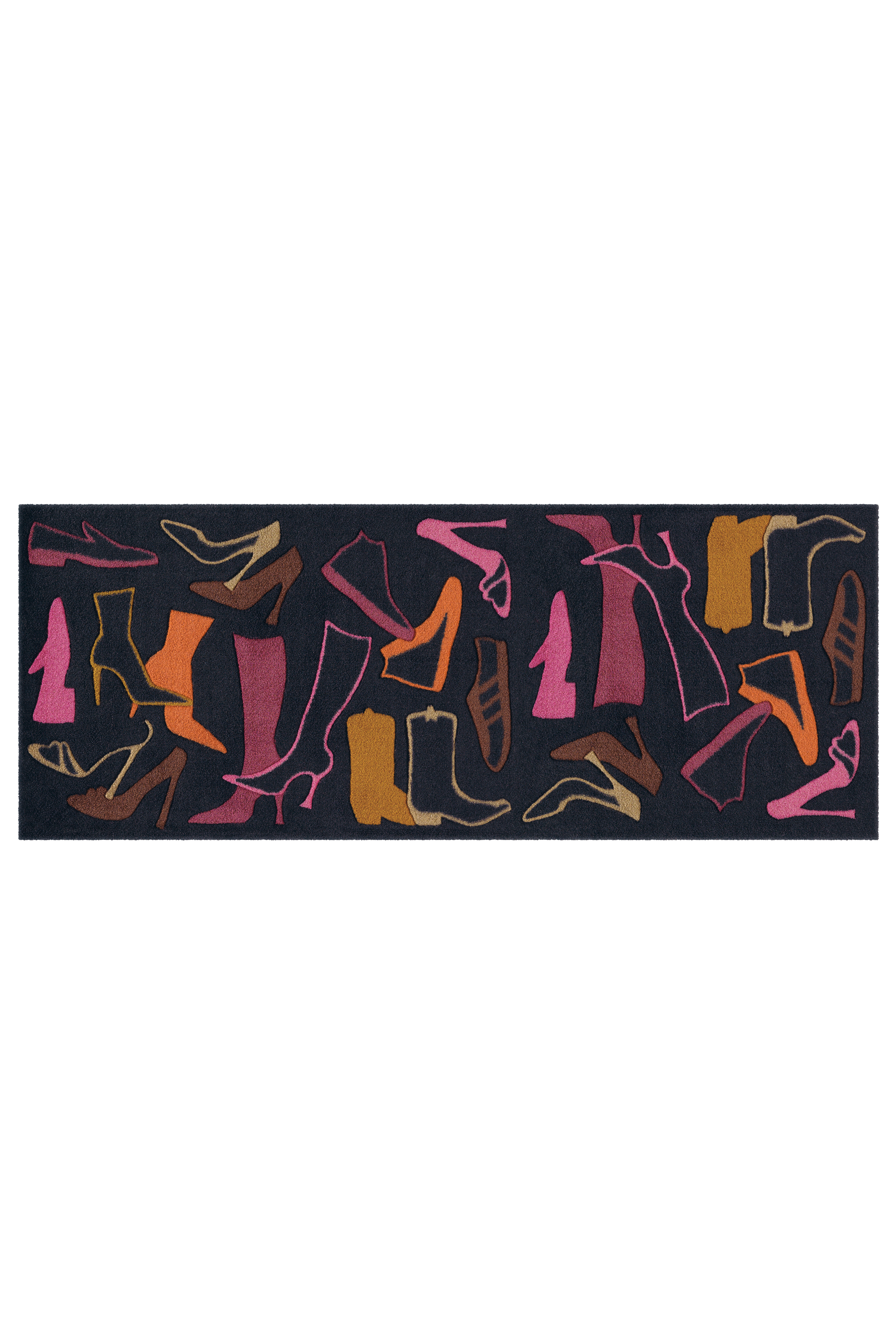 Fußmatte Living Mat 17 Braun / Violett / Orange 64cm x 168cm