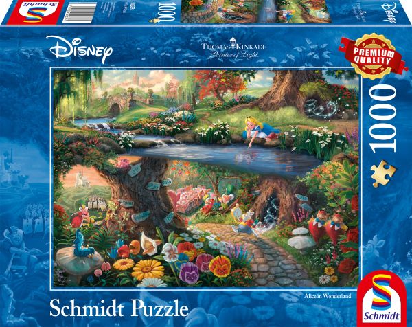 Schmidt Spiele GmbH Puzzles Disney, Alice im Wunderland - 1000 Teile Puzzle (Thomas Kinkade)