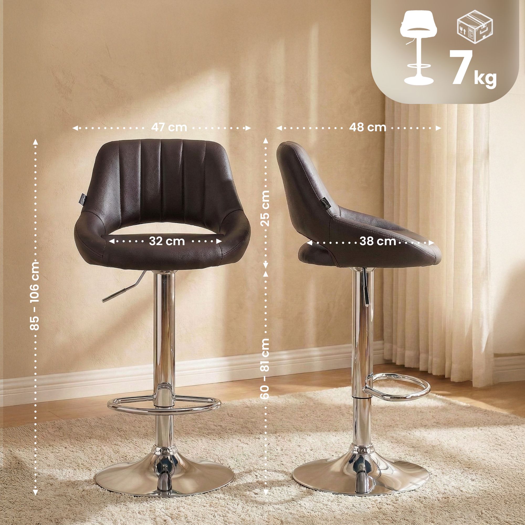 Barhocker Milet Kunstleder chrom
