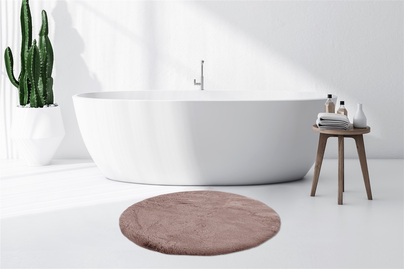 Badematte Badematte Rabbit 525 Rosa Ø 100cm RUND