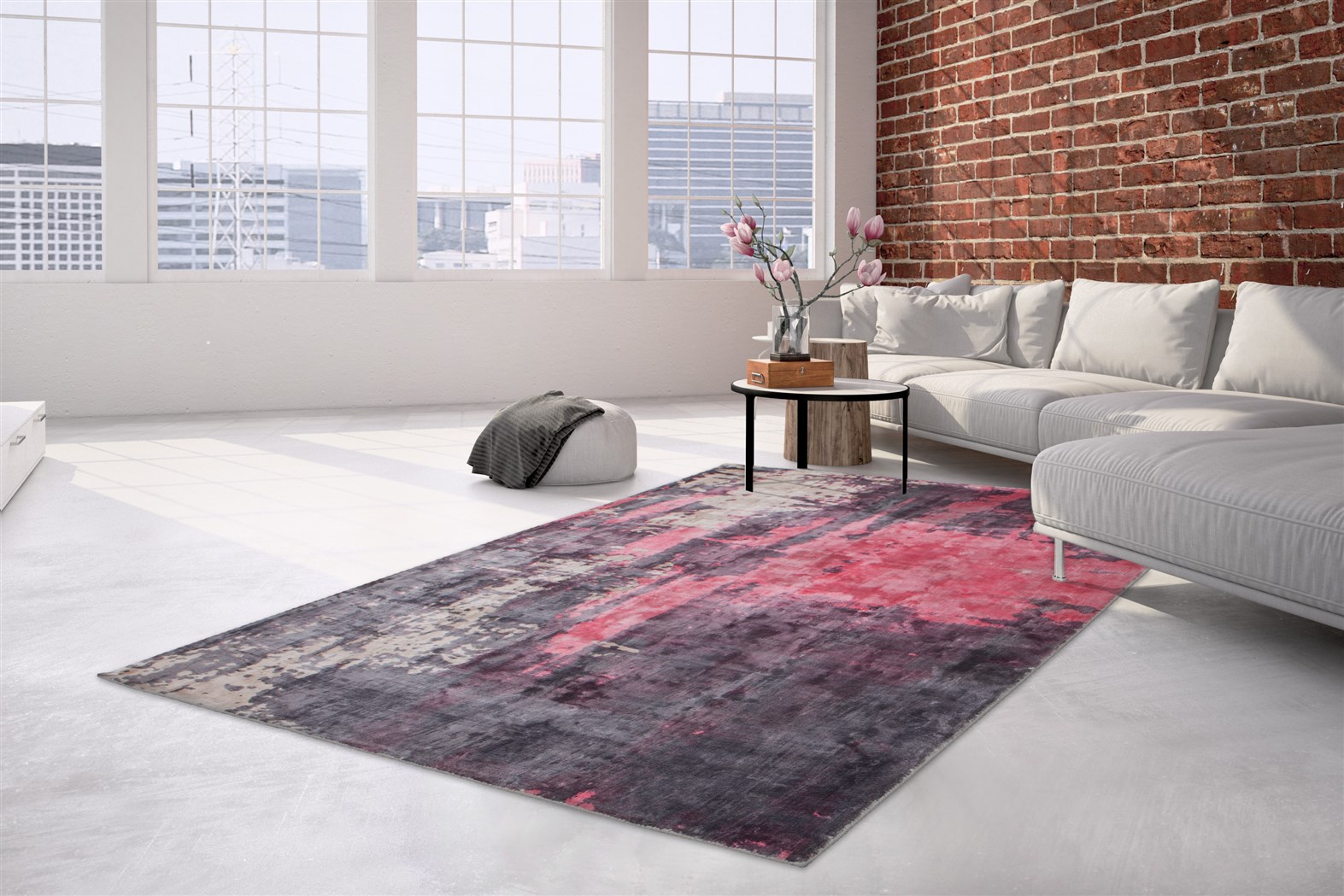 Teppich Ocean 100 Rot / Beige / Anthrazit 70cm x 140cm