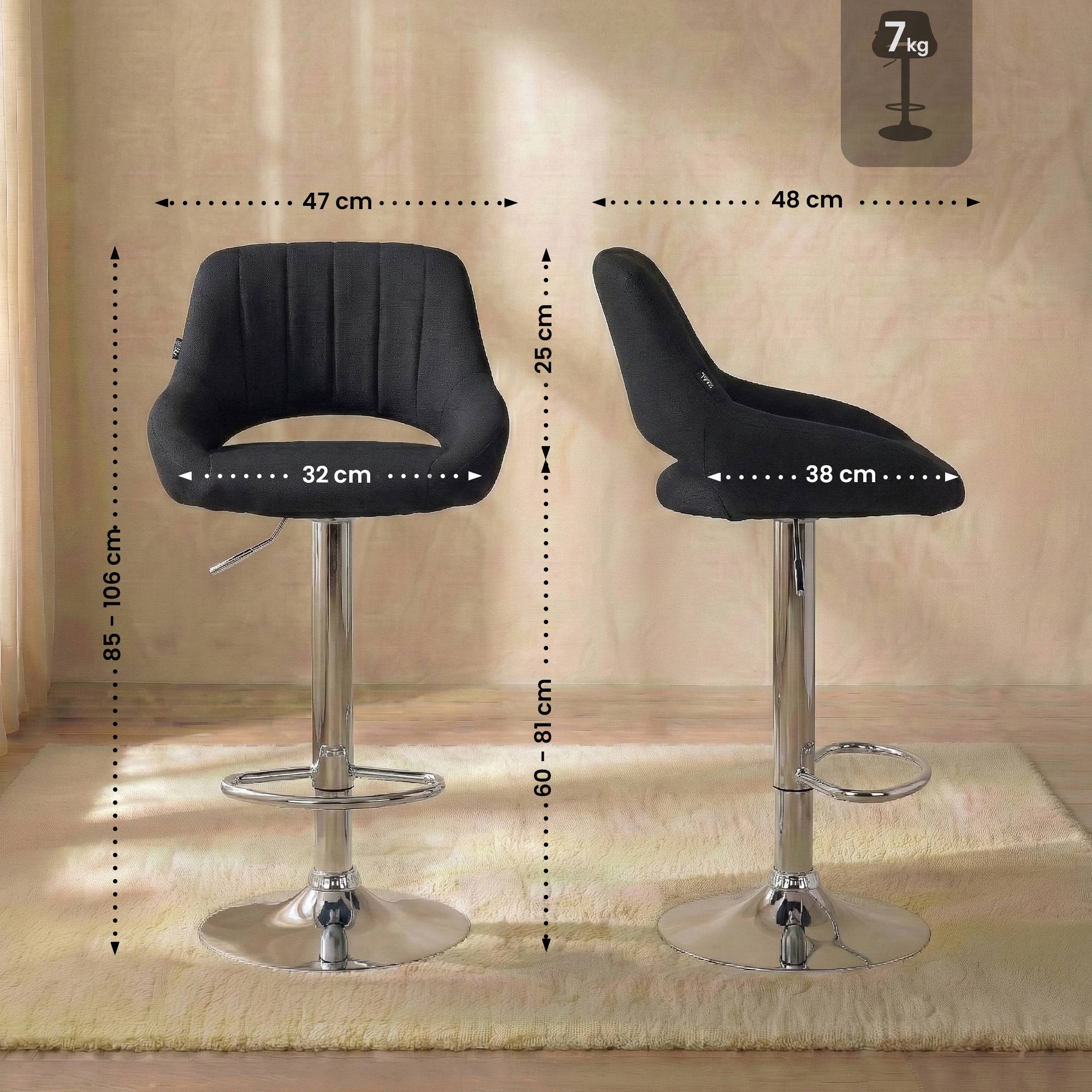 Barhocker Milet Stoff chrom