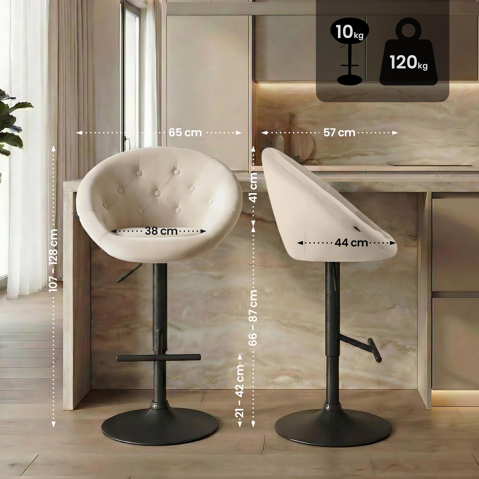 Barhocker London Samt schwarz