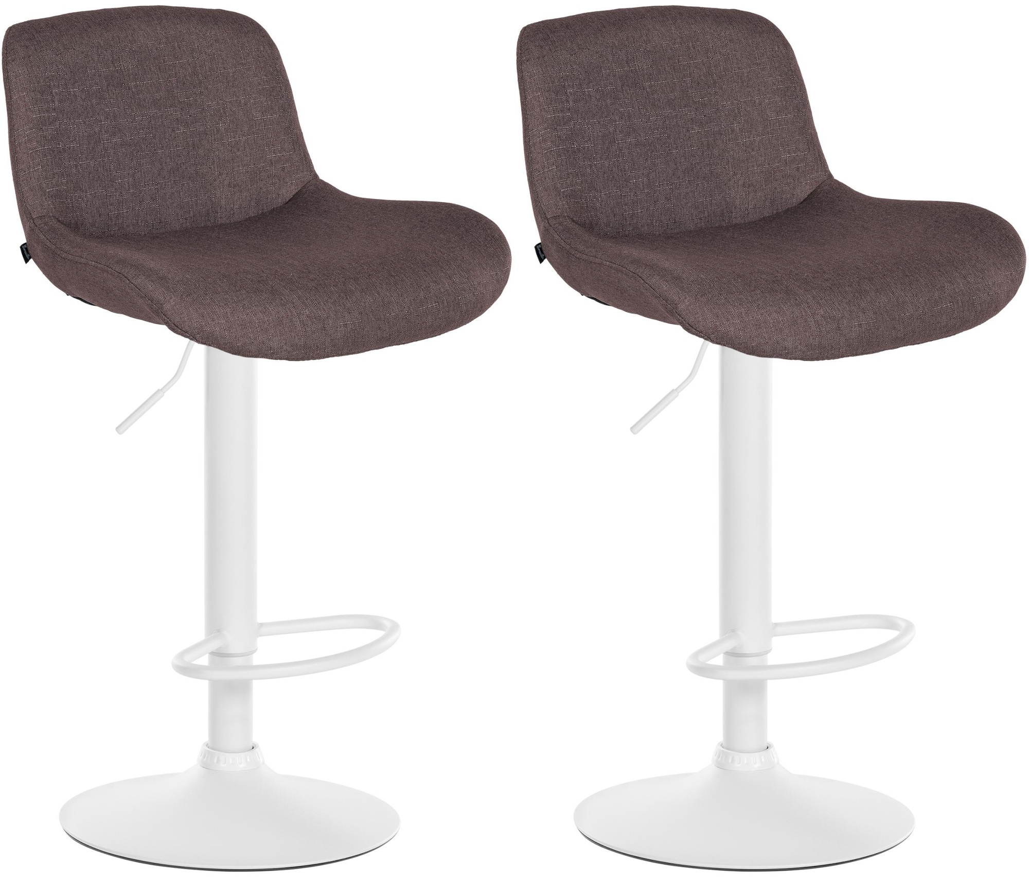 2er Set Barhocker Solon Weiß Stoff