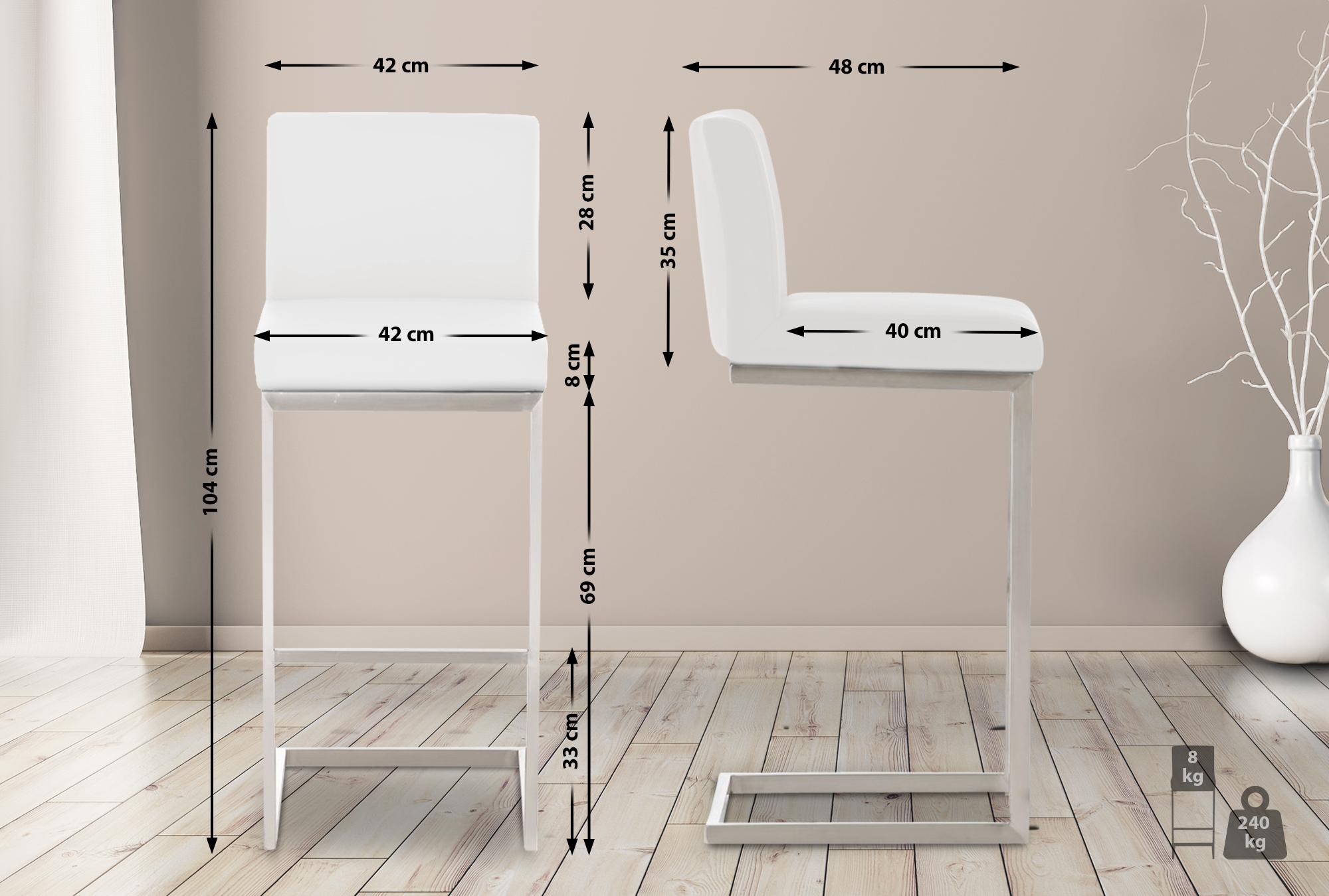 2er Set Barhocker Paros Kunstleder