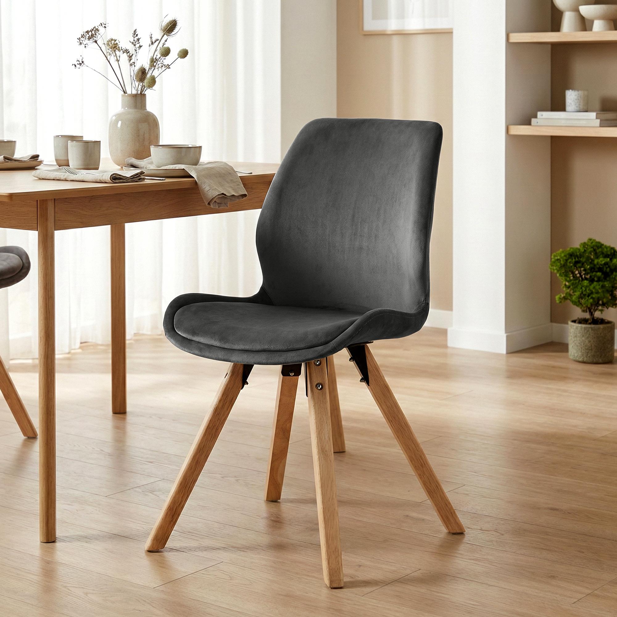 4er Set Stuhl Luna Samt