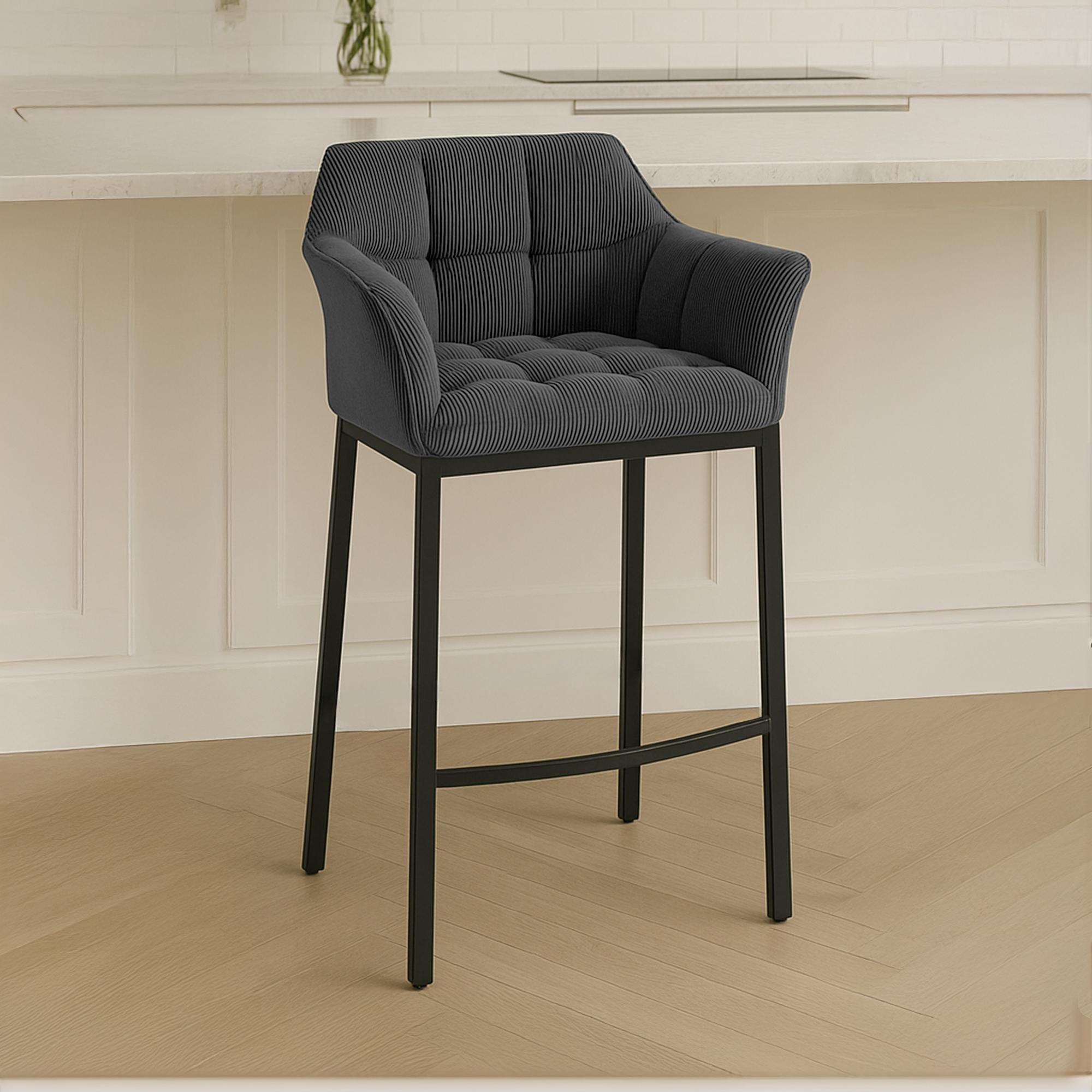 Barhocker Damaso B Cord mit 4-Fuß Gestell