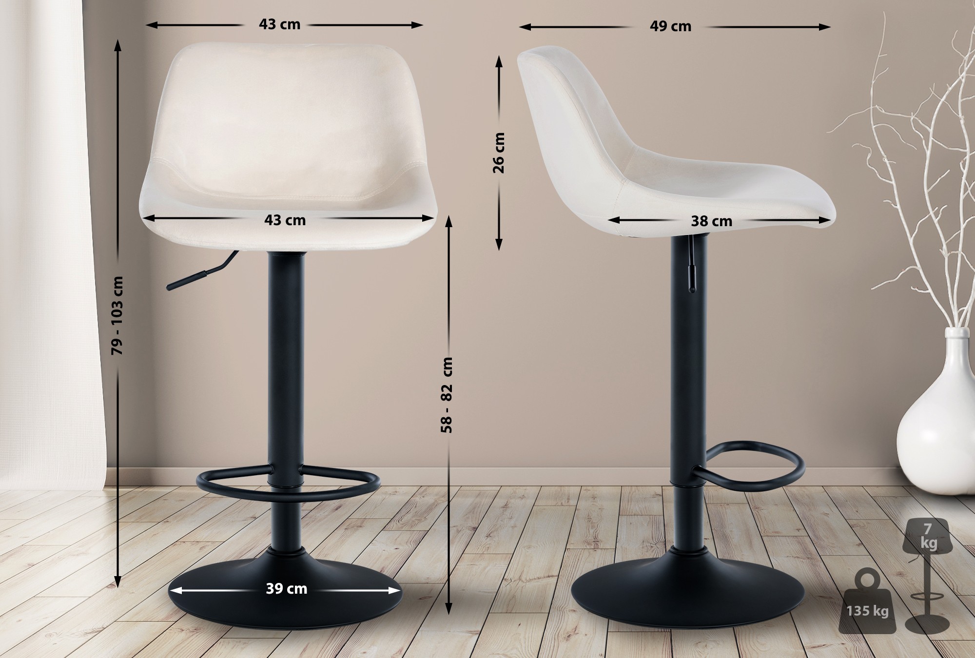 Barhocker Loft Samt
