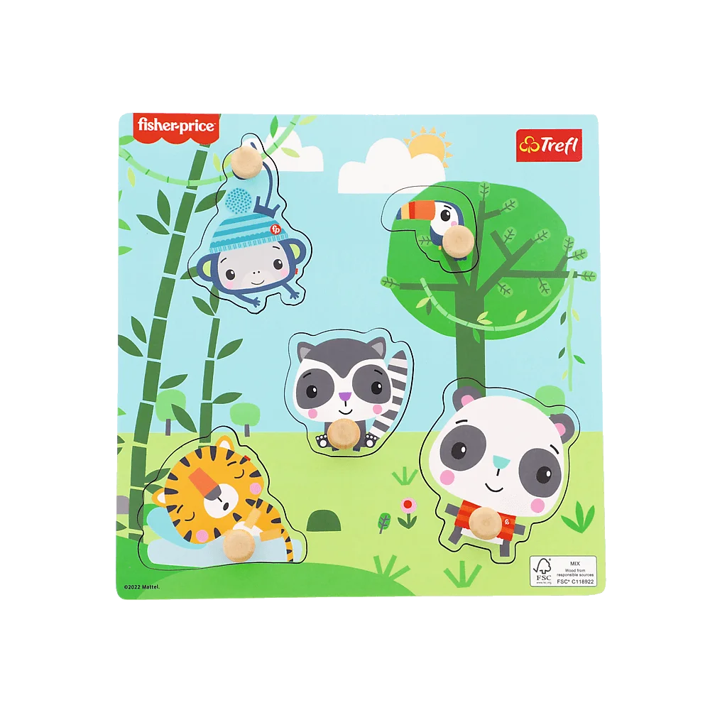 Trefl Puzzles Fisher Price Dschungel - Mini Holzrahmen Puzzle