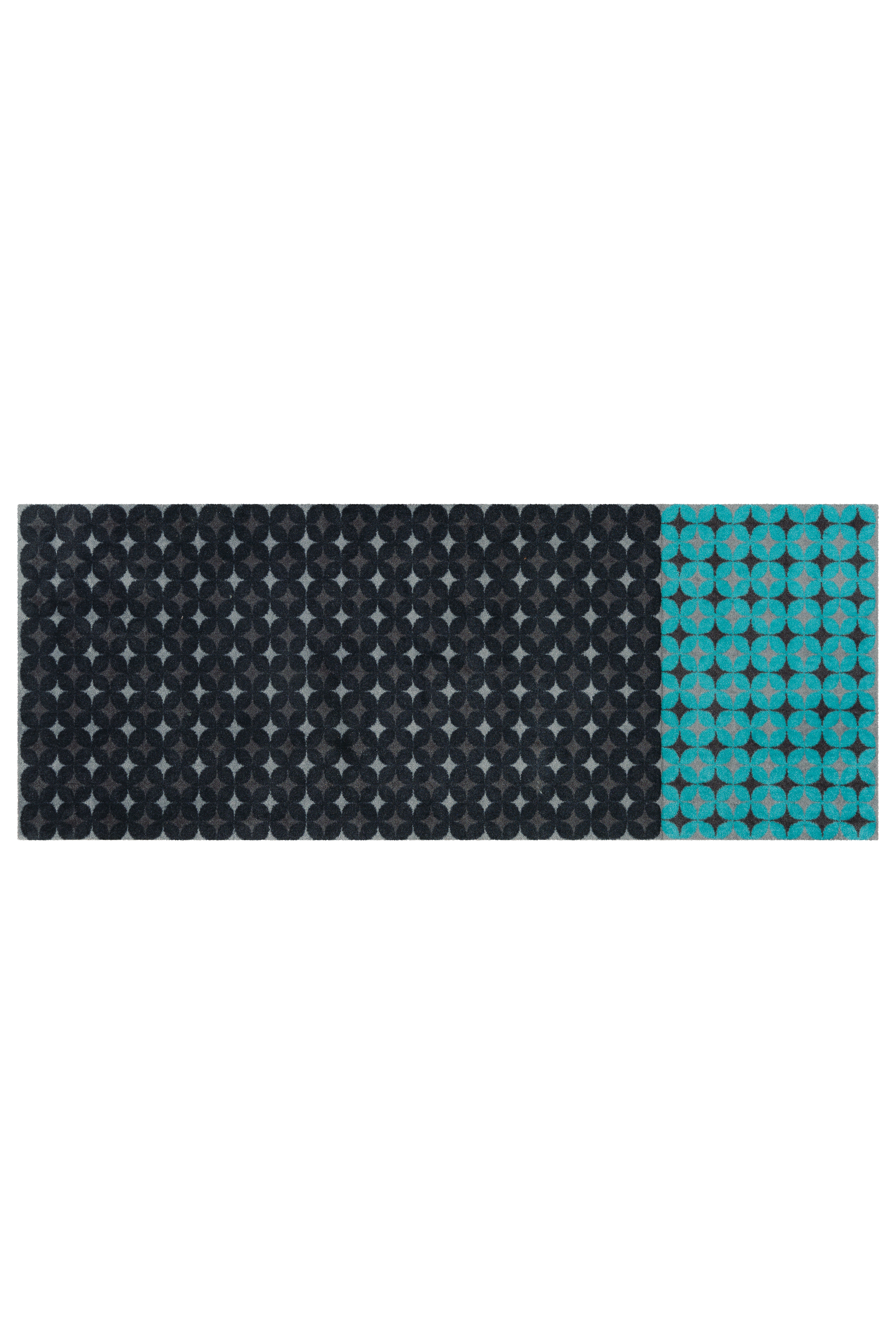 Fußmatte Living Mat 50 Anthrazit / Blau 64cm x 168cm