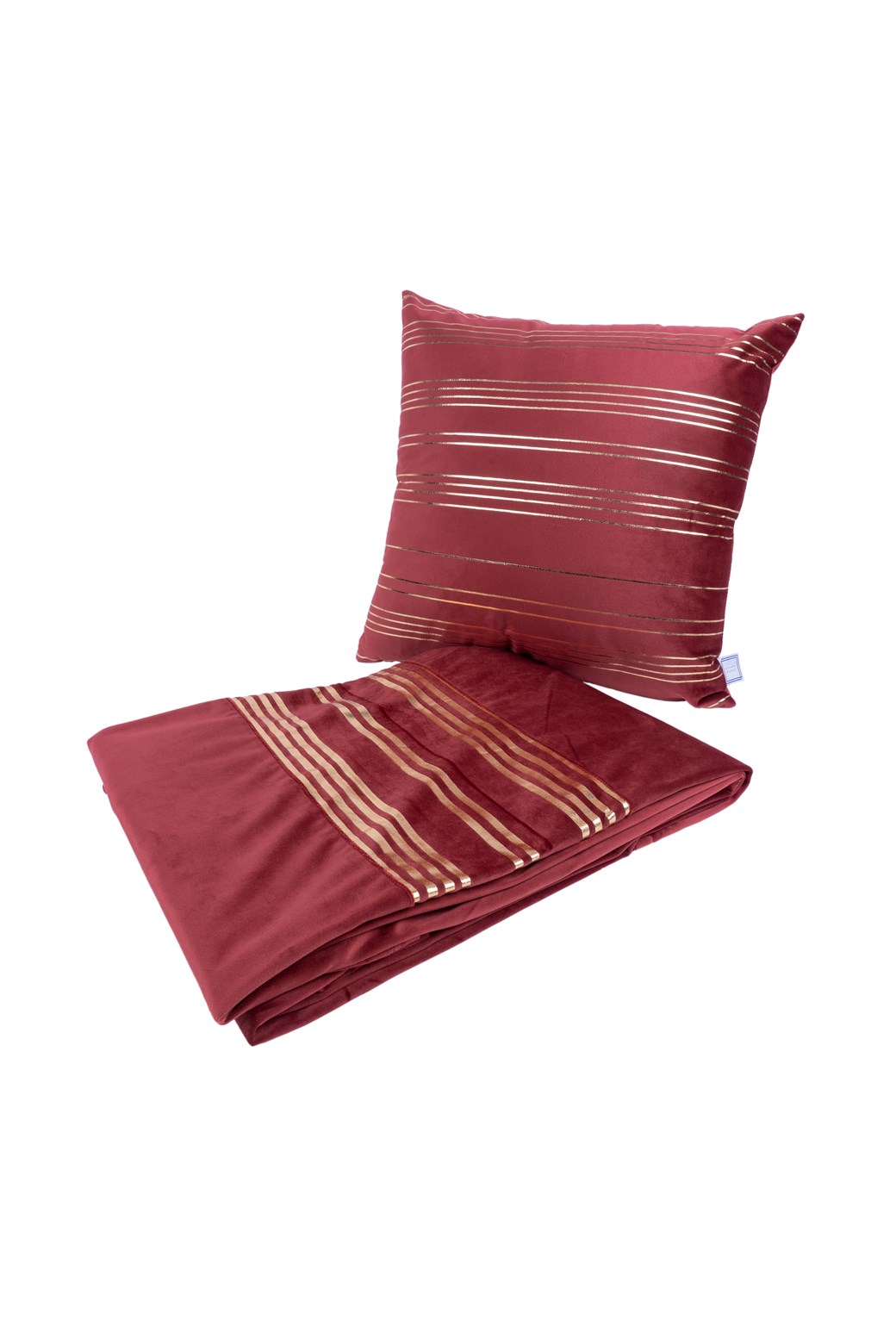 Kissen-Decken-Set Dekokissen & Decke Prisma 525 2er-Set Rot / Gold