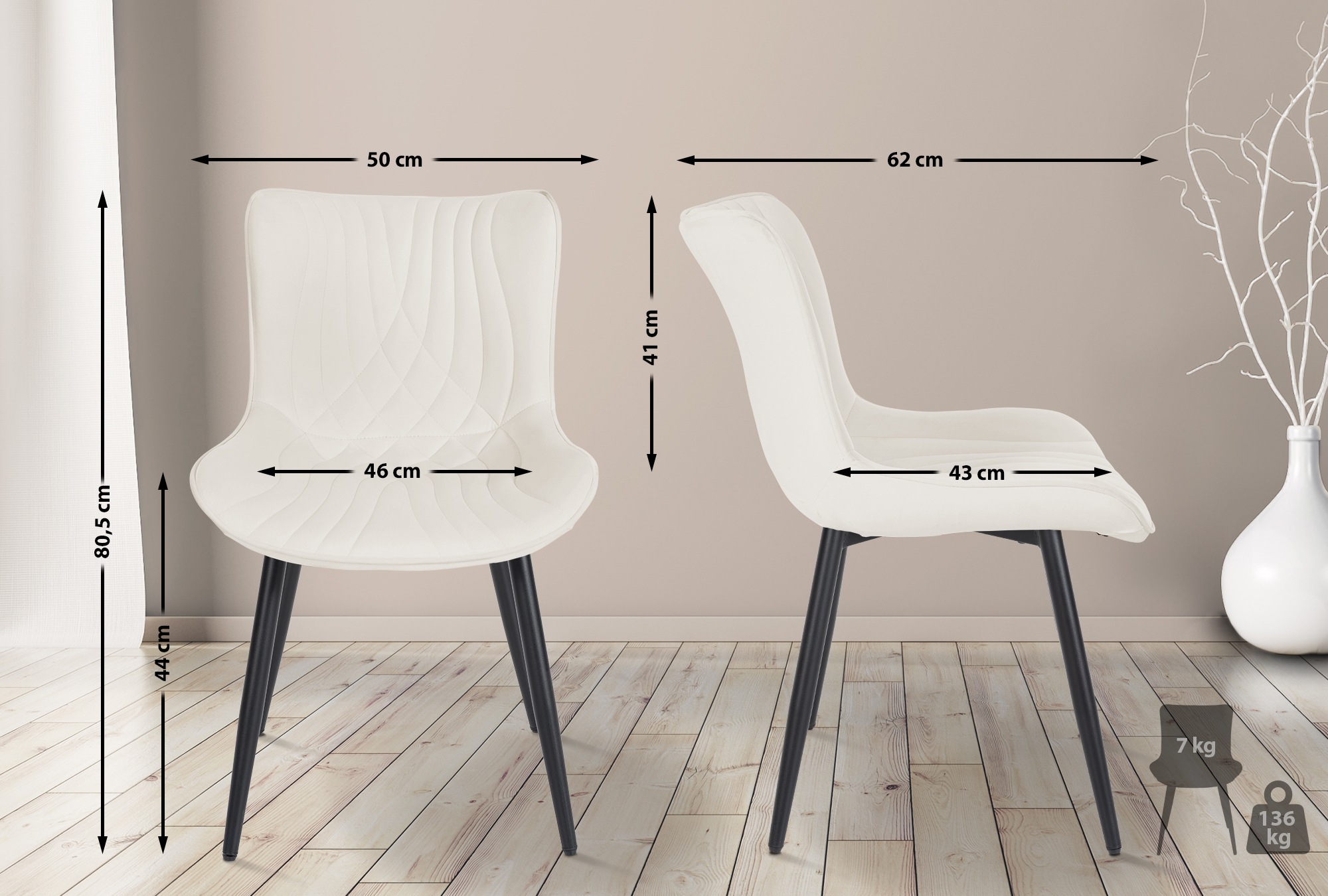 2er Set Stühle Brady Samt