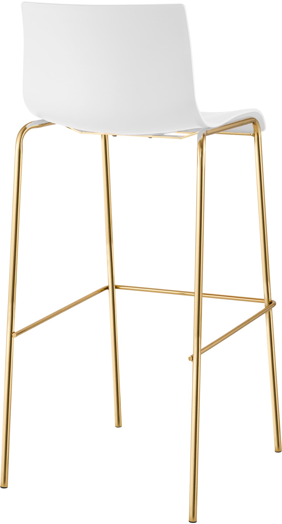 2er Set Barhocker Hoover Kunststoff 4-Fuß Gold