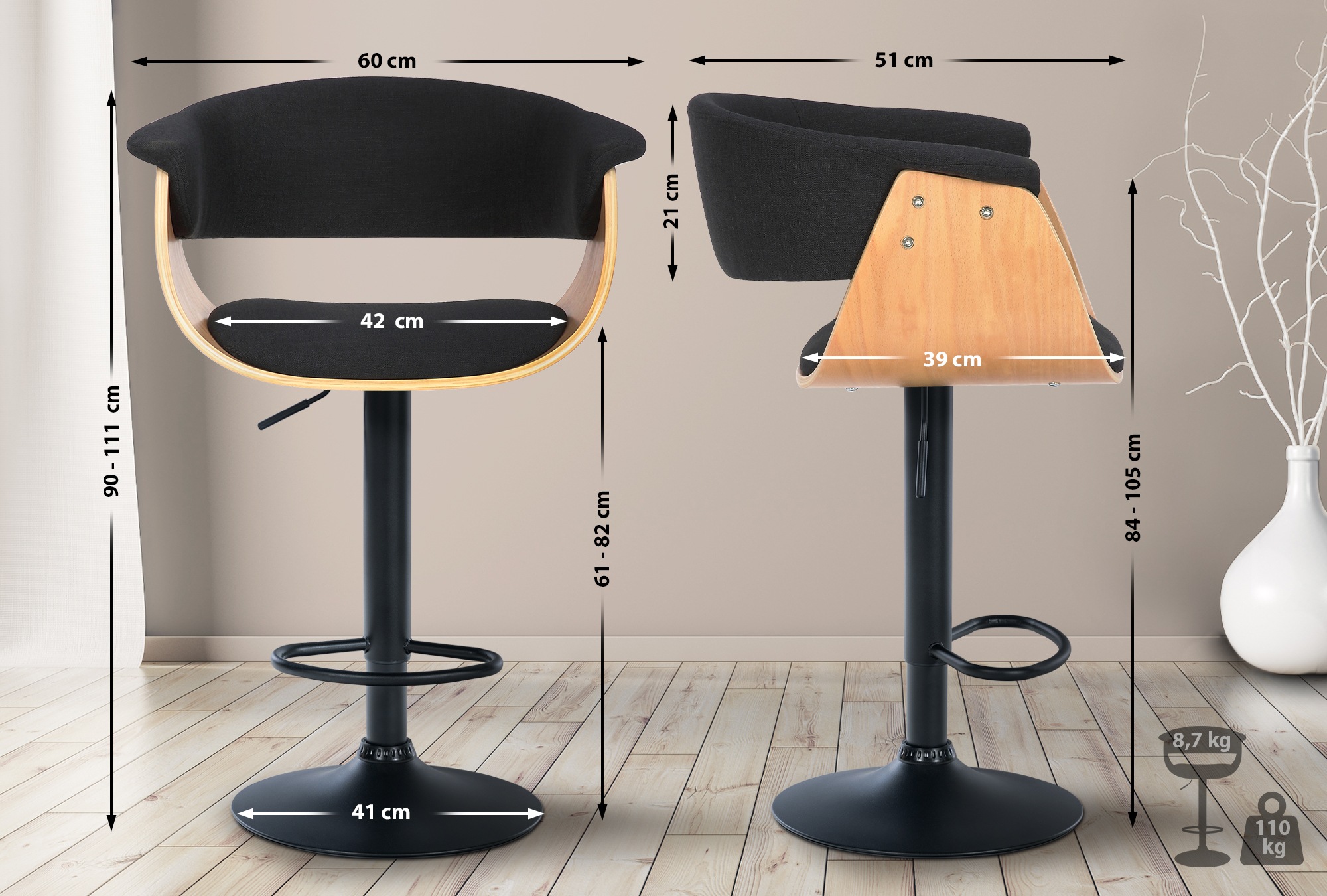 Barhocker Vestal Stoff
