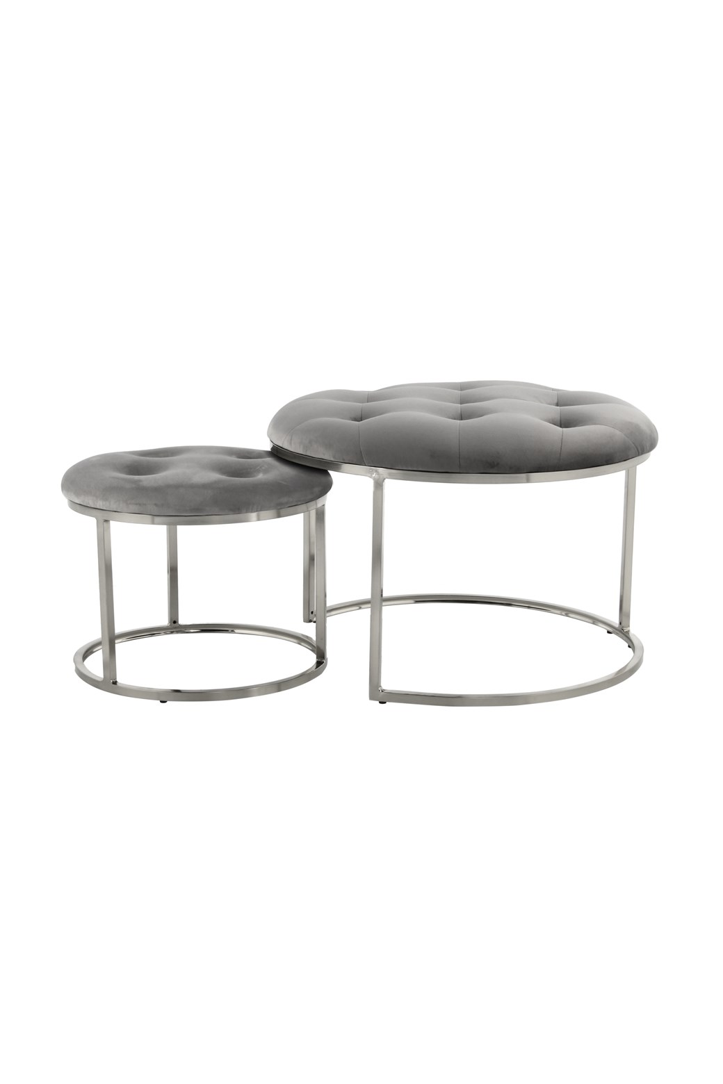 Hocker Hocker Becky 825 2er-Set Grau / Silber