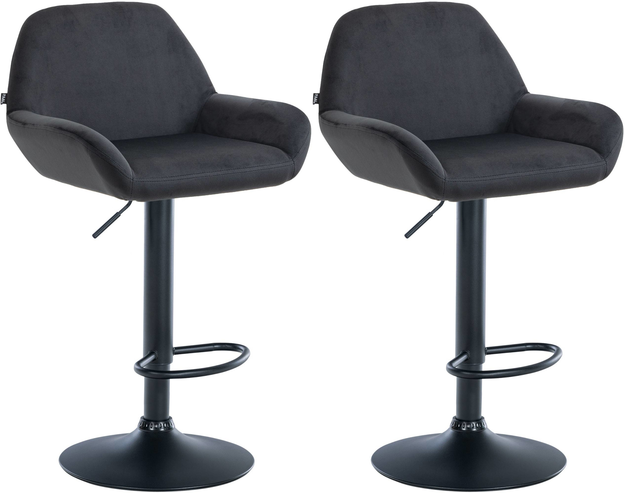 2er Set Barhocker Braga Samt schwarz