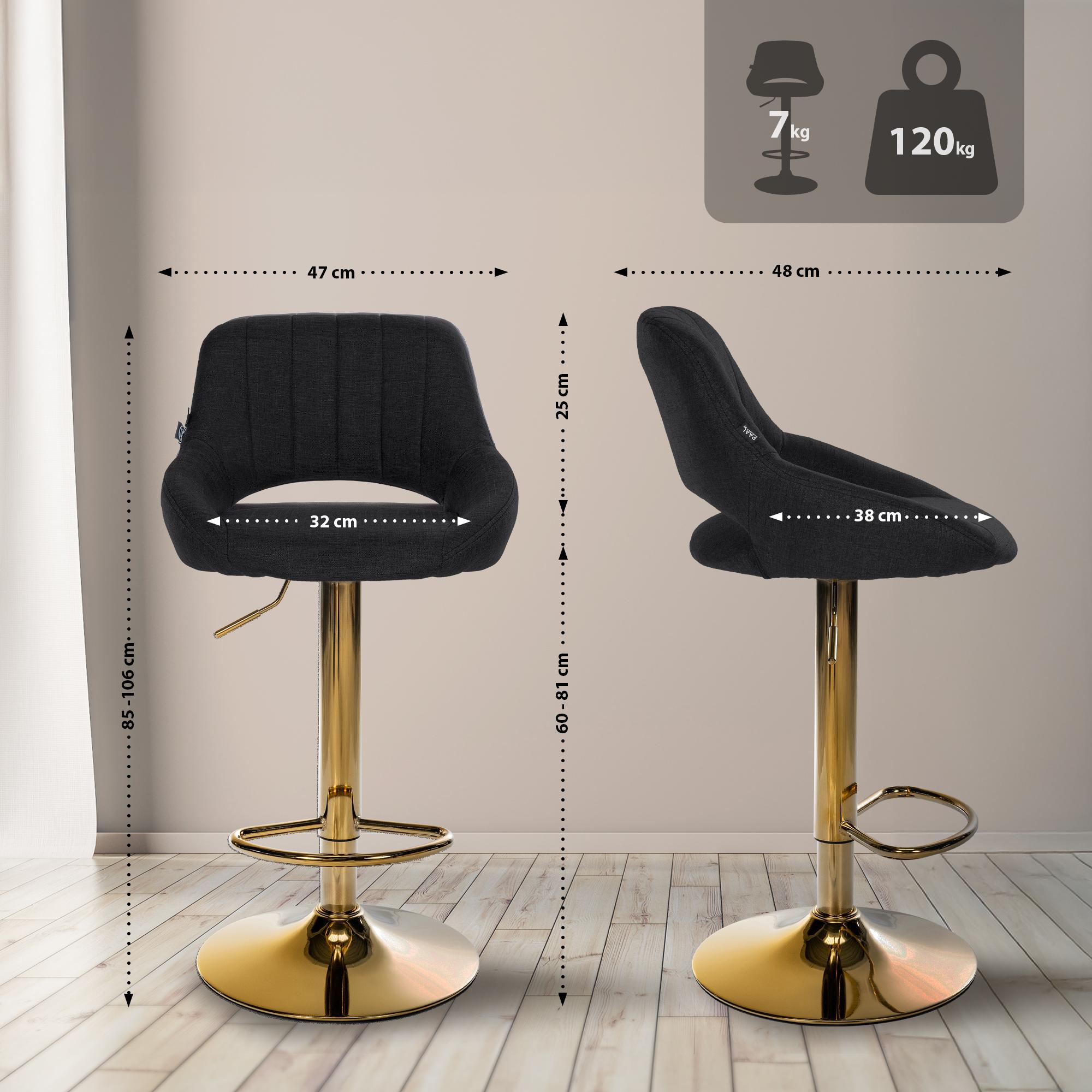Barhocker Milet Stoff gold