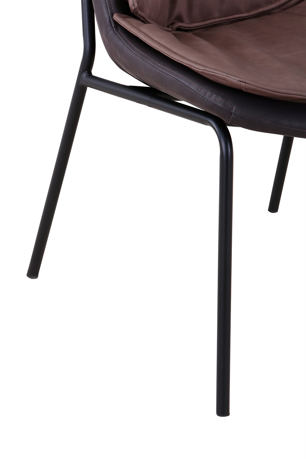 Designstuhl in Lederoptik Hellbraun / Dunkelbraun