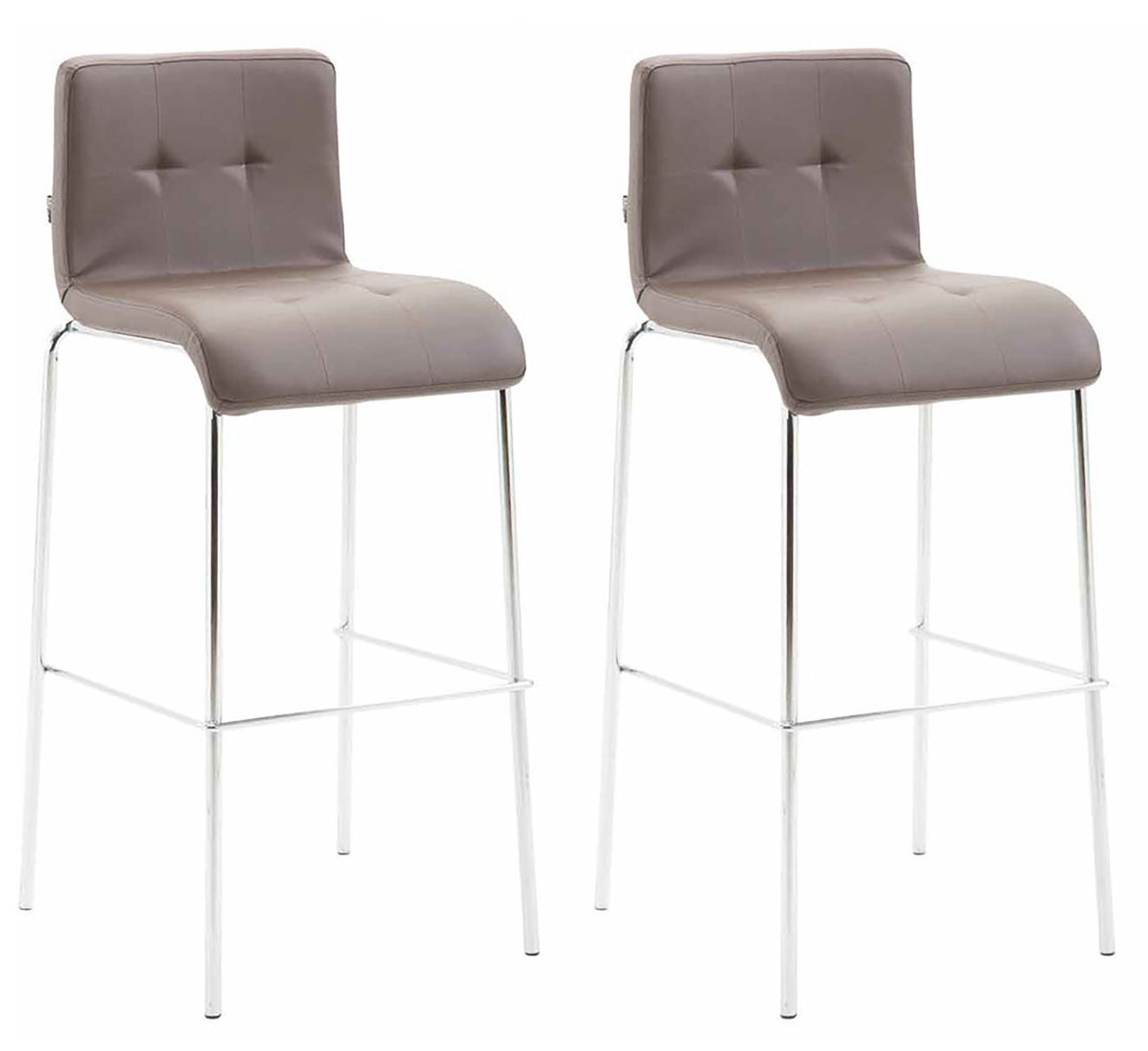 2er Set Barhocker Kado Kunstleder rund chrom