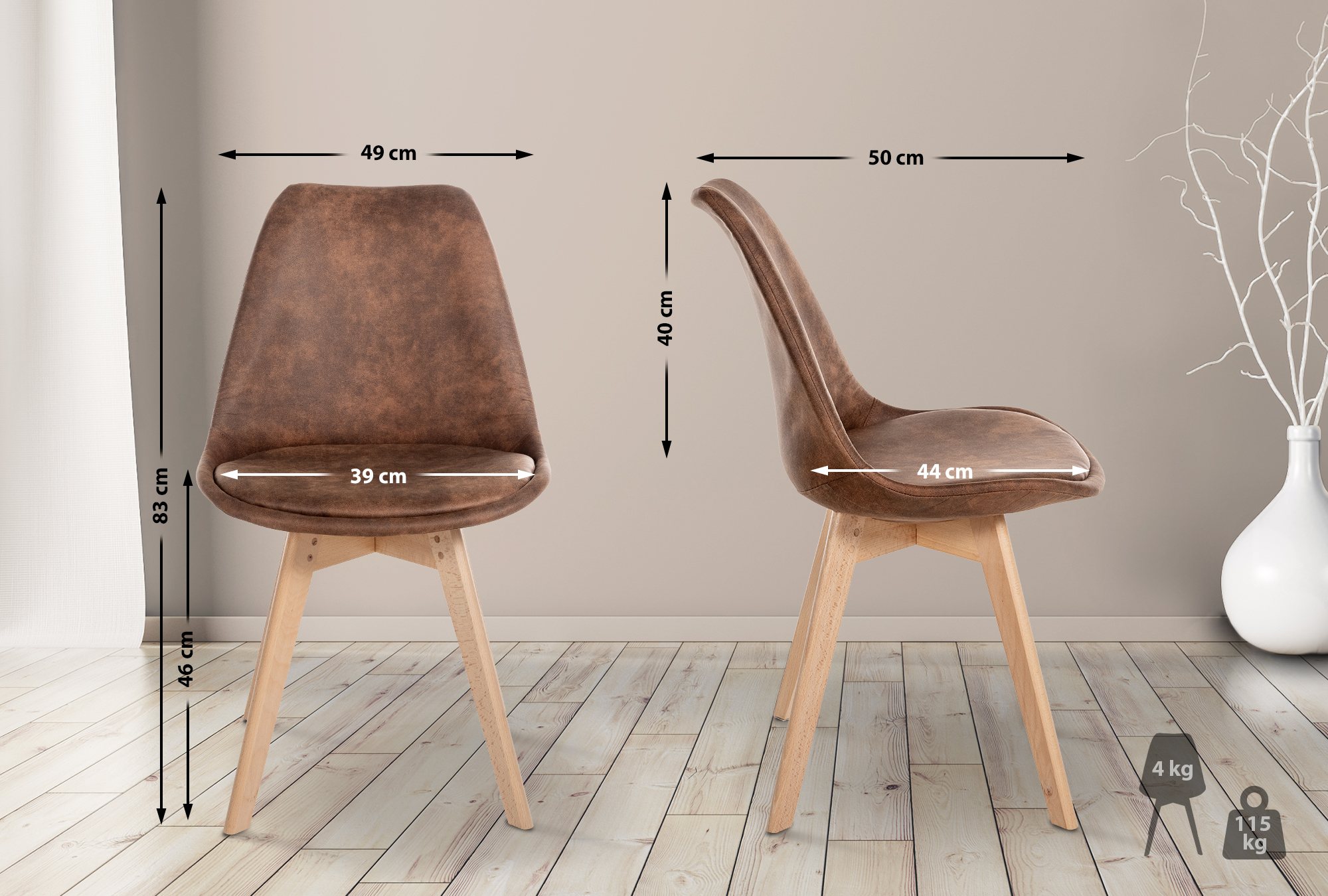 4er Set Stuhl Linares Vintage